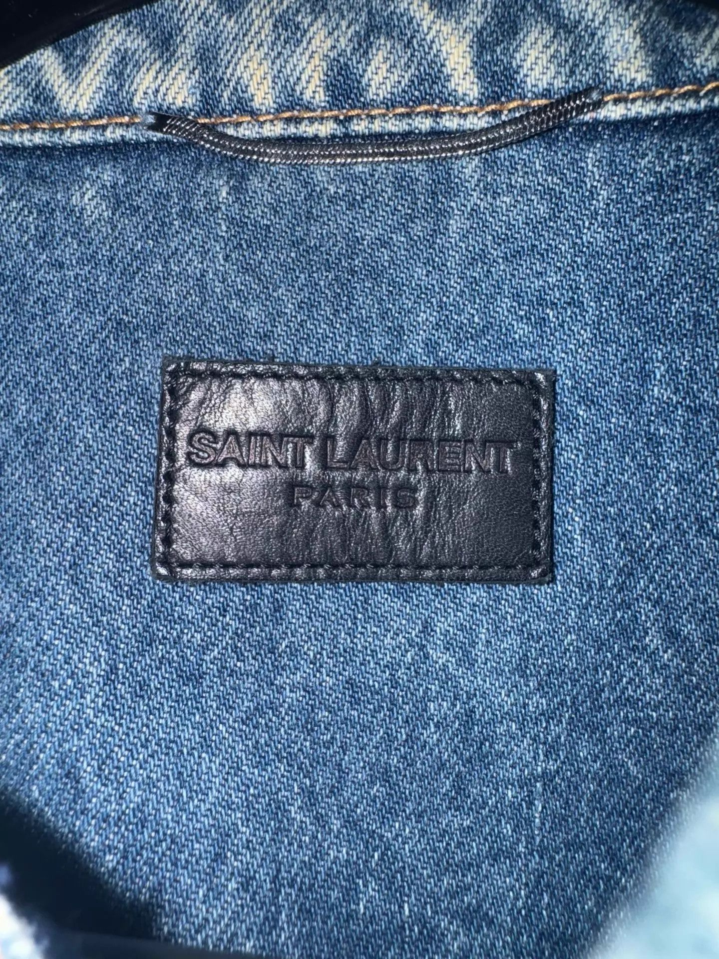 Saint Laurent Paris SLP 17ss Light Blue Sludge Medallion Denim Jacket S Size US S / EU 44-46 / 1 - 7 Thumbnail
