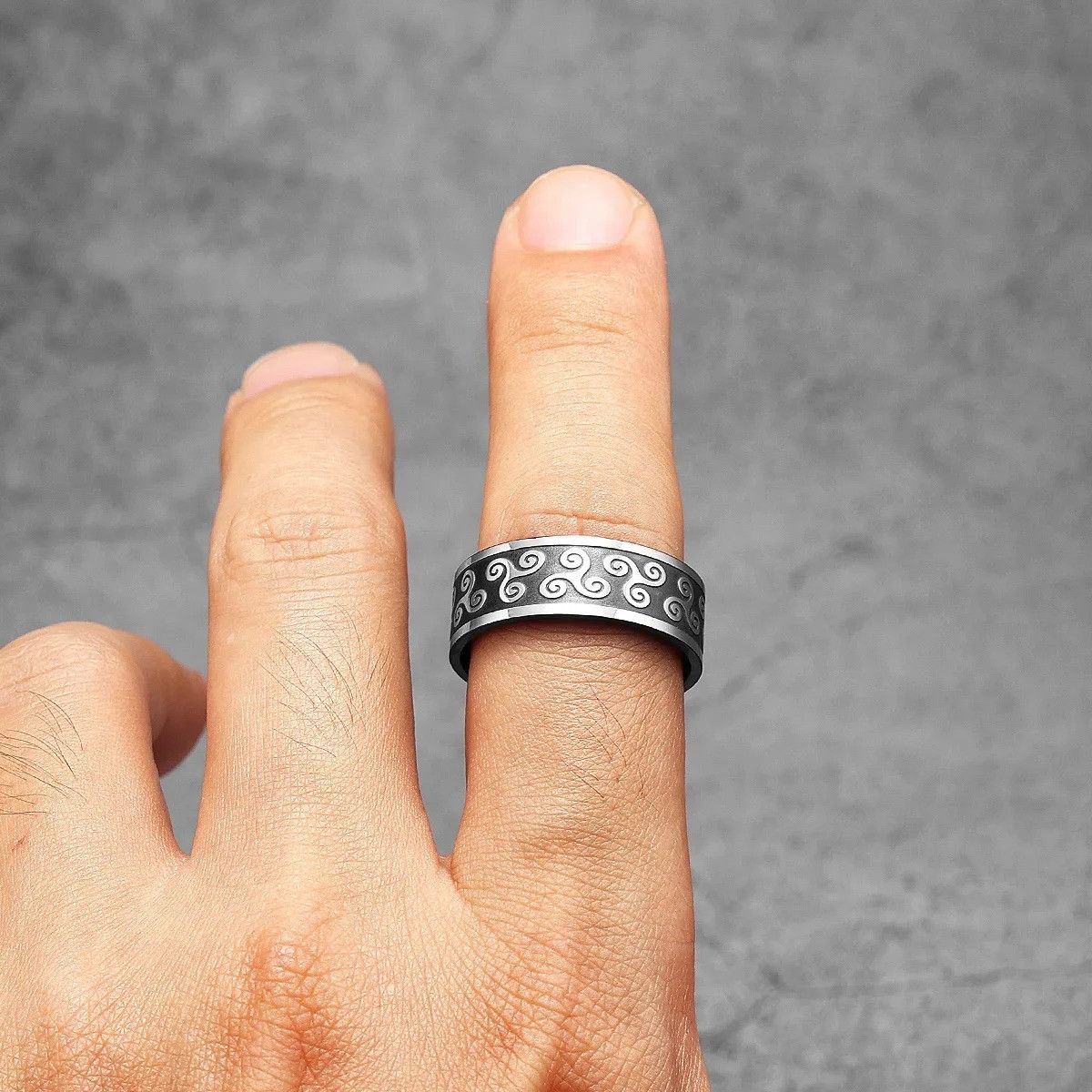 Jewelry Celtic Knot Retro Black Ring Streetwear Jewelry Fashion Gift Size ONE SIZE - 1 Thumbnail