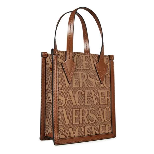 Versace o1g2r1mq0824 Size: OS / Allover Mini Tote in Beige & Brown Size ONE SIZE - 2 Thumbnail