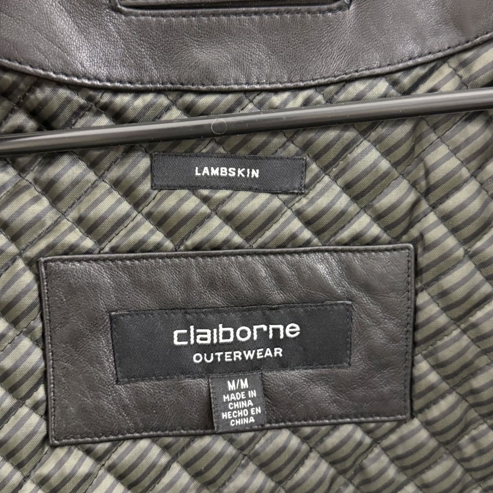 Liz Claiborne VINTAGE Claiborne Jacket Mens Medium Black Lambskin Leather 90s Biker Outdoor Size US M / EU 48-50 / 2 - 7 Thumbnail