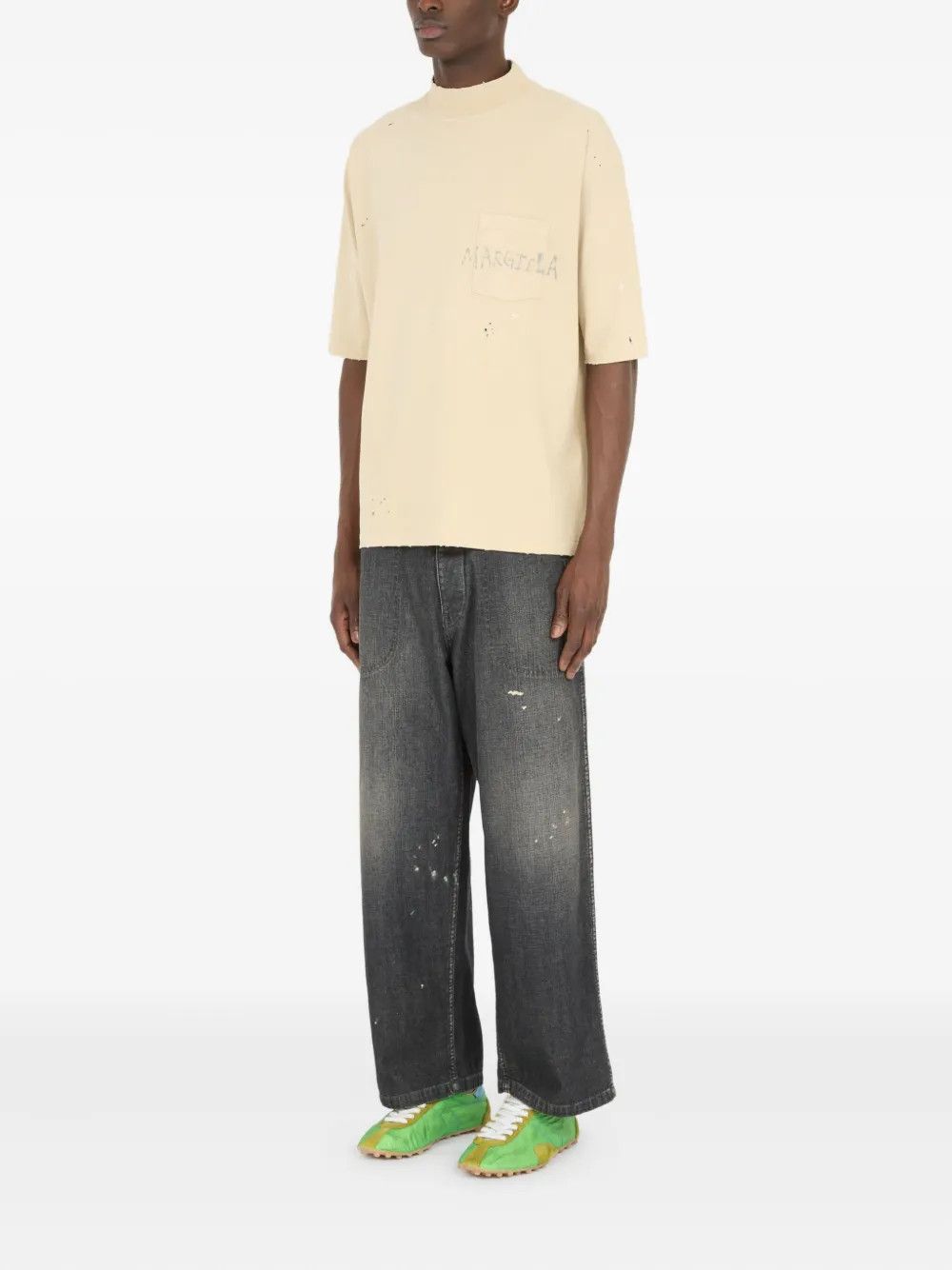 Maison Margiela o1w1db10526 Logo-print T-Shirt in Beige Size US S / EU 44-46 / 1 - 4 Thumbnail