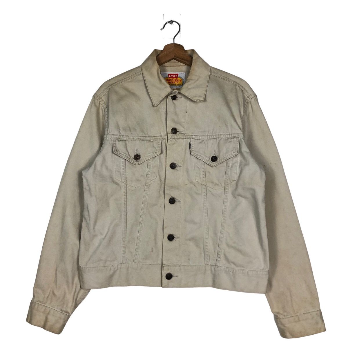 Vintage White Levi’s Jacket Biker Cargo Multi Pocket Trucker