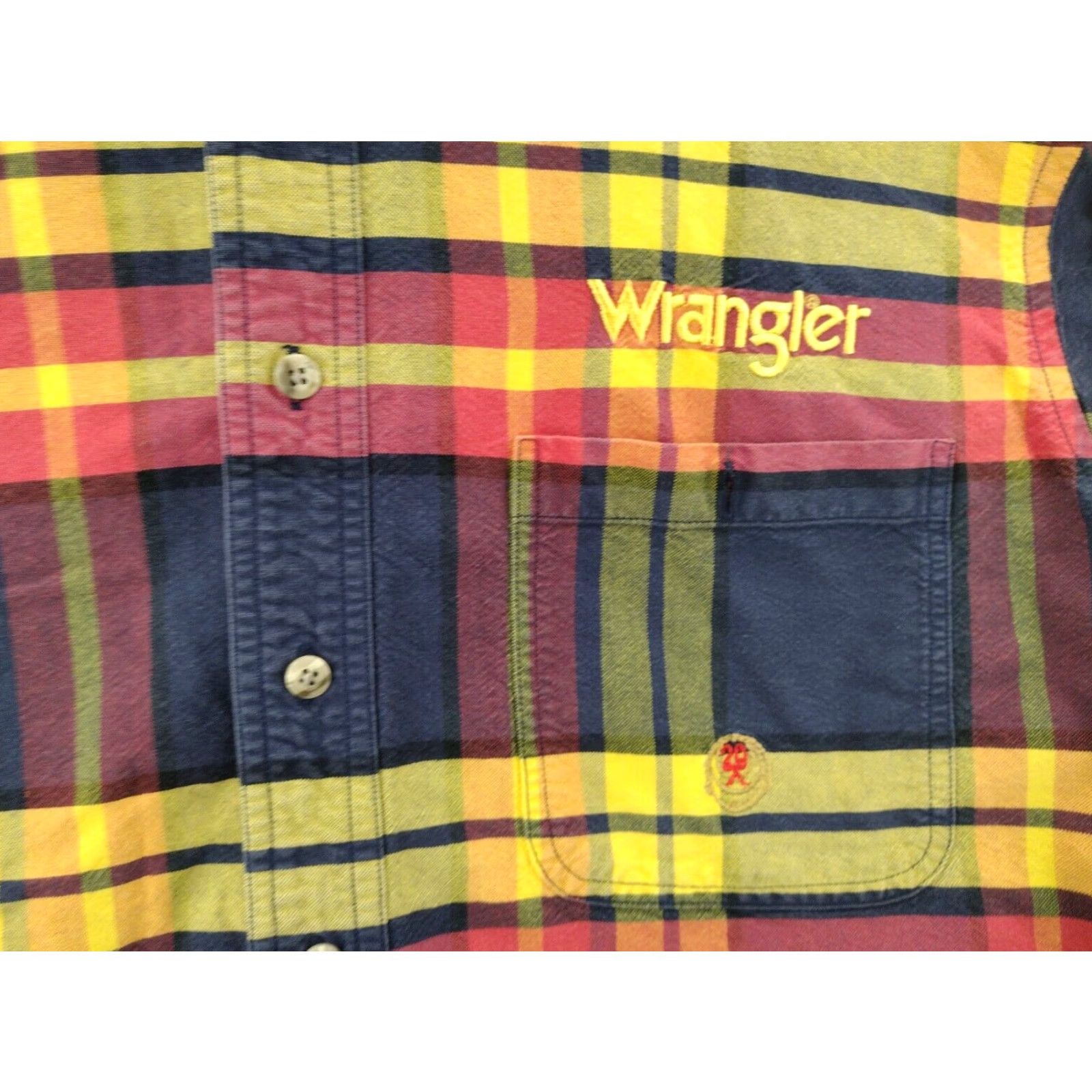 Wrangler Wrangler 20x Western Shirt Mens XL Plaid Logo on Sleeve Big Logo Logo on Sleeve Button-Up Cowboy Shirt 20x Plaid Mens XL Wrangler Size US XL / EU 56 / 4 - 4 Thumbnail