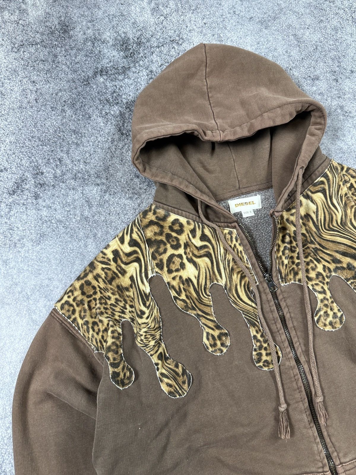 Diesel Y2K Vintage Diesel Custom zip up Hoodie Leopard Streetwear S Size US S / EU 44-46 / 1 - 2 Thumbnail