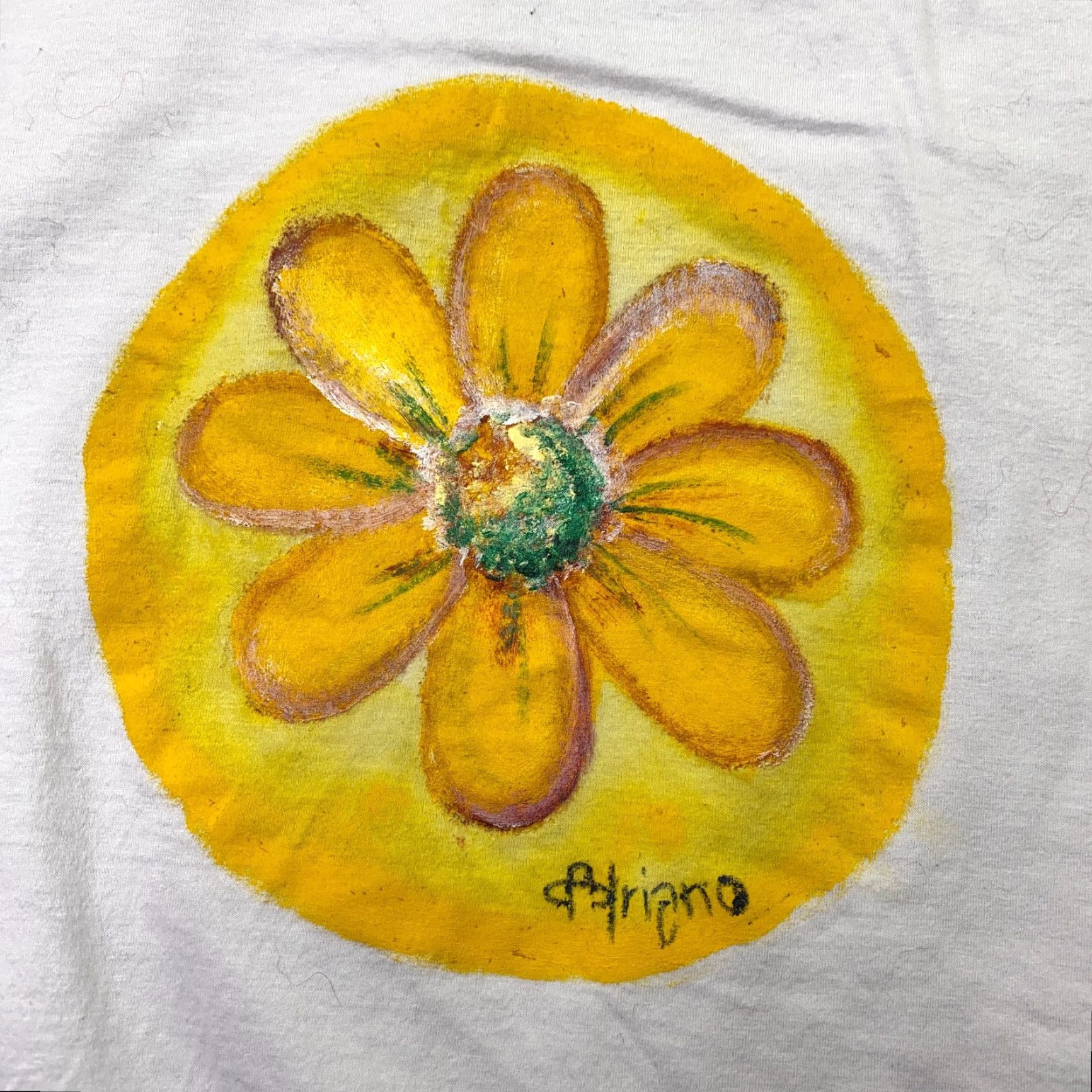 Vintage J Quieroz Shirt Mens Medium White Artist Wearable Art Yellow Flower Brazil Size US M / EU 48-50 / 2 - 3 Thumbnail