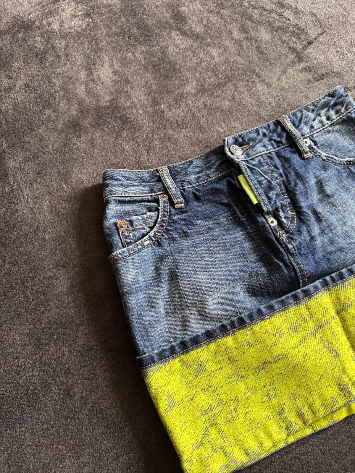Dsquared2 Dsquared2 vintage denim mini skirt green painted rare Size 36" / US 14 / IT 50 - 2 Thumbnail