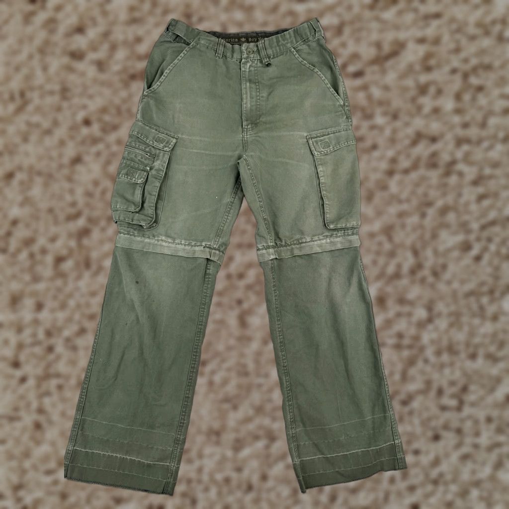 Vintage VINTAGE Boy Scouts Pants Adult 26 Green Cargo Convertible Un-hemmed Relaxed Fit 26x28 Mens Shirts? Size US 26 / EU 42 - 1 Thumbnail