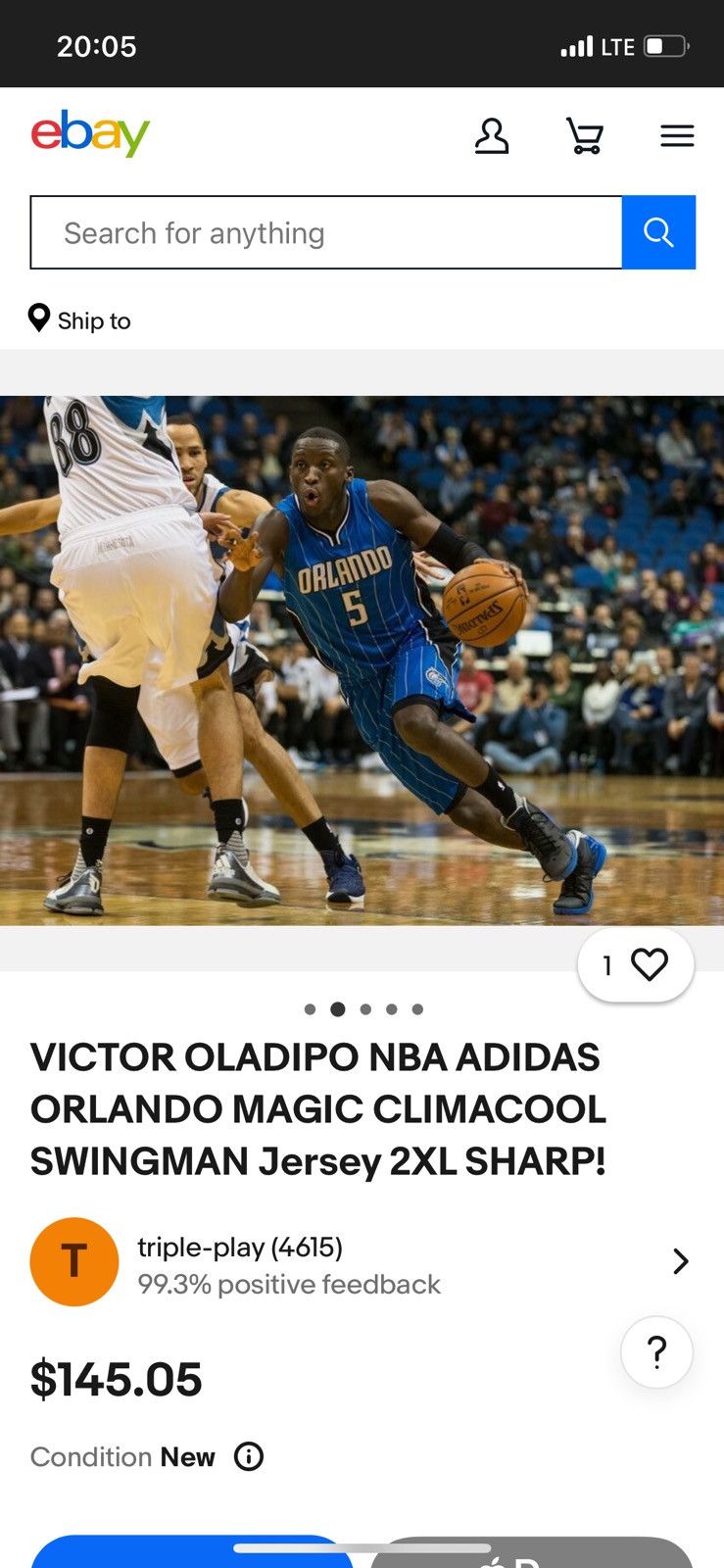 NBA VICTOR OLADIPO NBA ADIDAS ORLANDO MAGIC SWINGMAN JERSEY Size US M / EU 48-50 / 2 - 23 Thumbnail