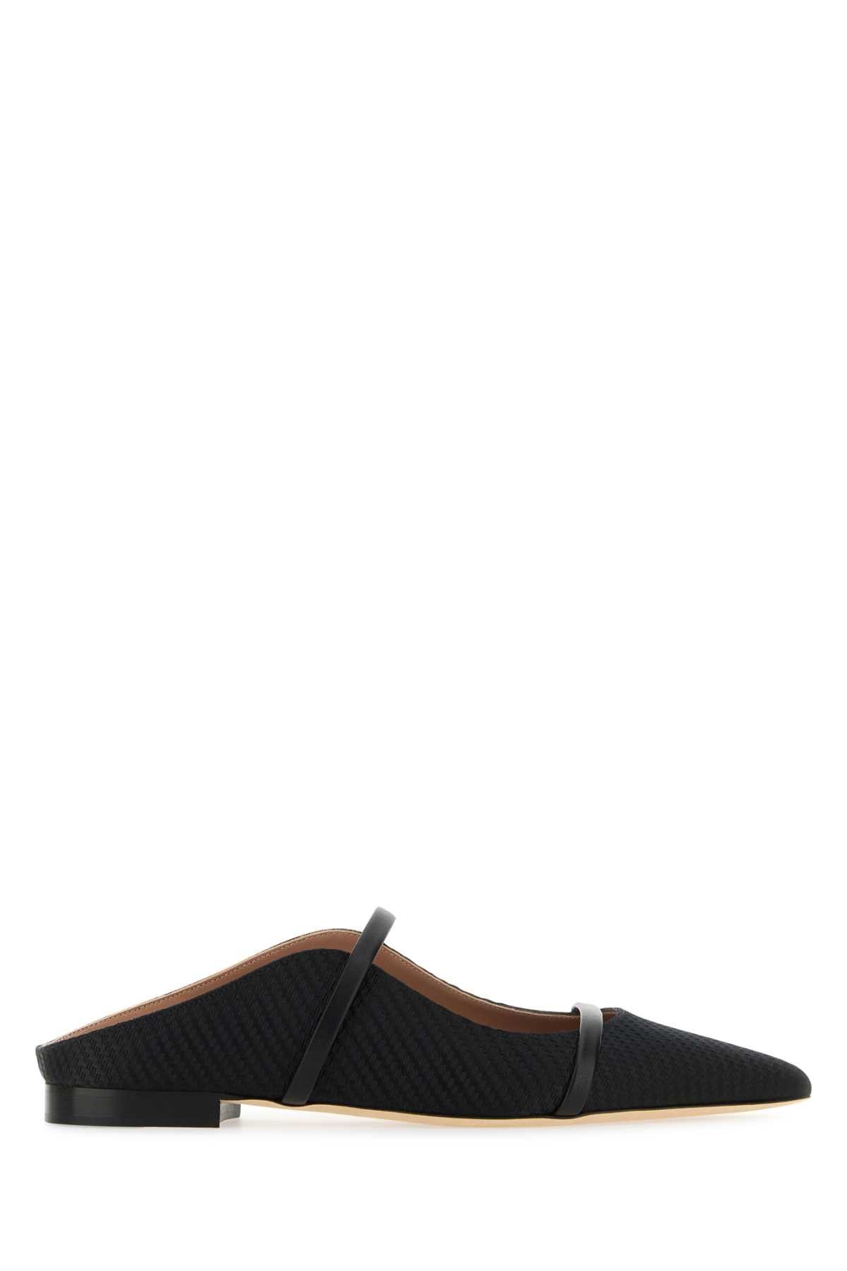 image of Malone Souliers Black Fabric Maureen Slippers, Women's (Size 9)