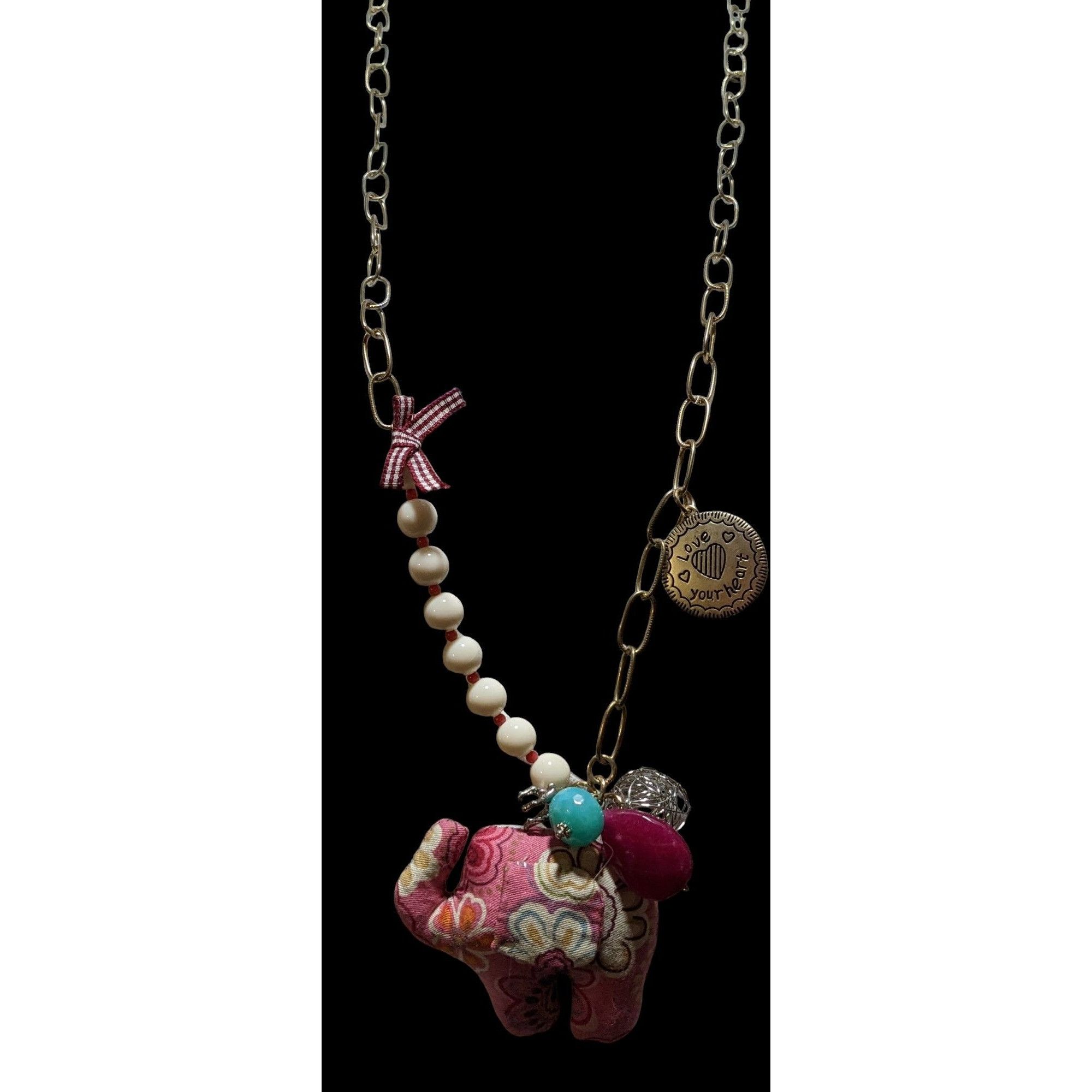 Other Cottagecore Pink Plush Elephant Necklace Size ONE SIZE - 8 Thumbnail