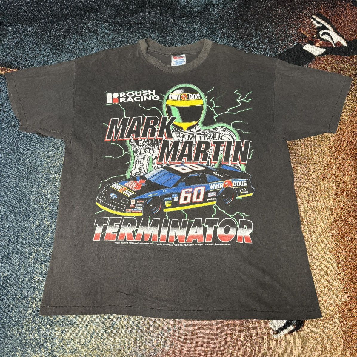 NASCAR × Vintage VINTAGE NASCAR MARK MARTIN TEE FADED BLACK Size US XL / EU 56 / 4 - 1 Thumbnail