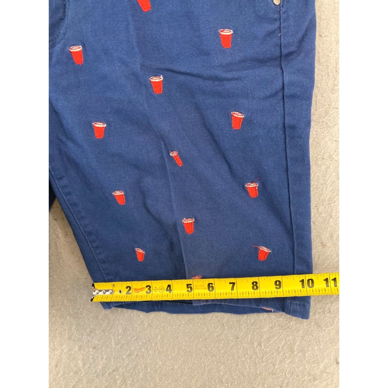 Vintage Request Jeans Mens Shorts 34 Blue Solid Chino Flat Front Casual mid rise 34in Cotton Blend Mens Shorts Blue Size US 34 / EU 50 - 5 Thumbnail