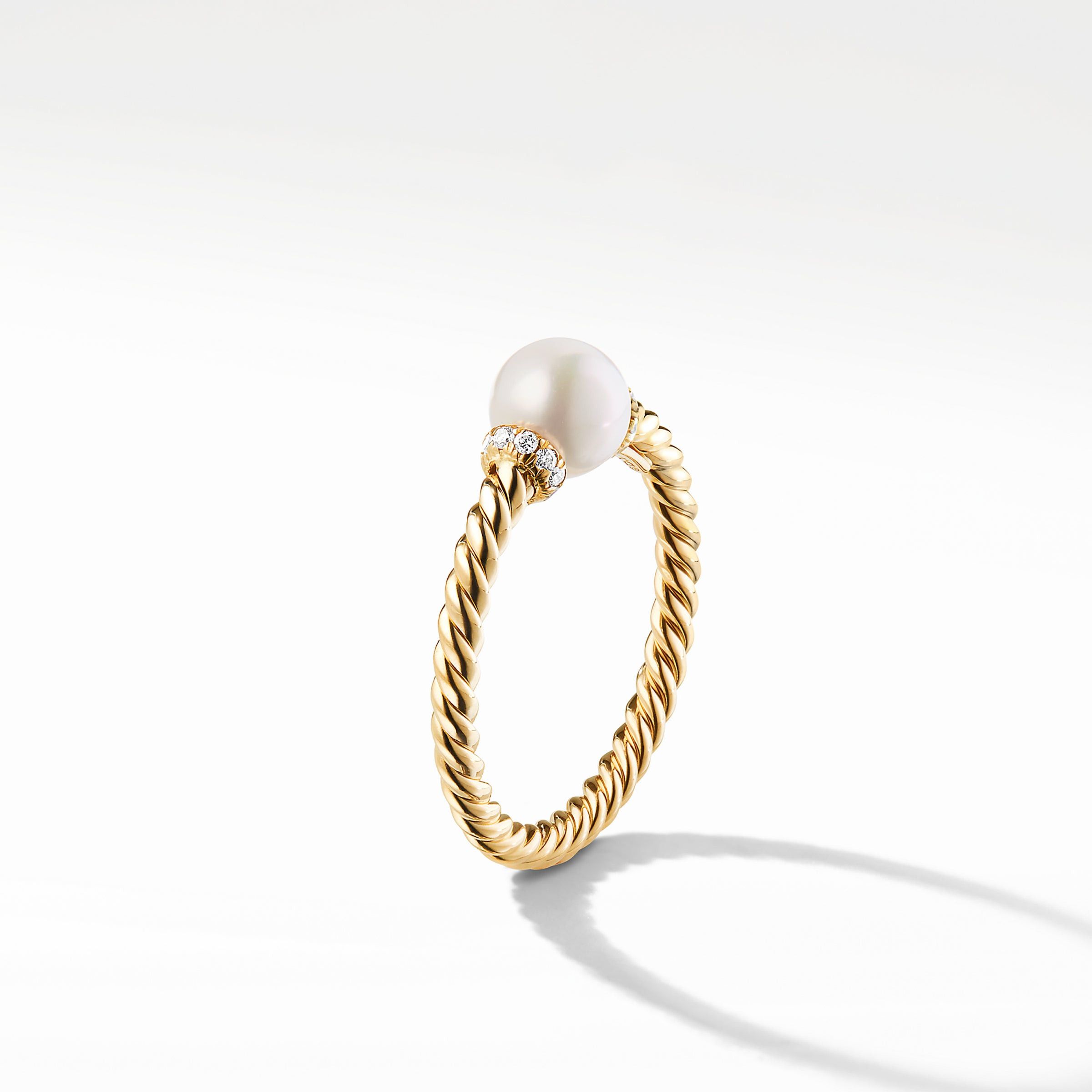 David Yurman o1w1db10325 Ring in 18K Gold with Pearl and Diamonds & 2.3mm Size ONE SIZE - 3 Thumbnail