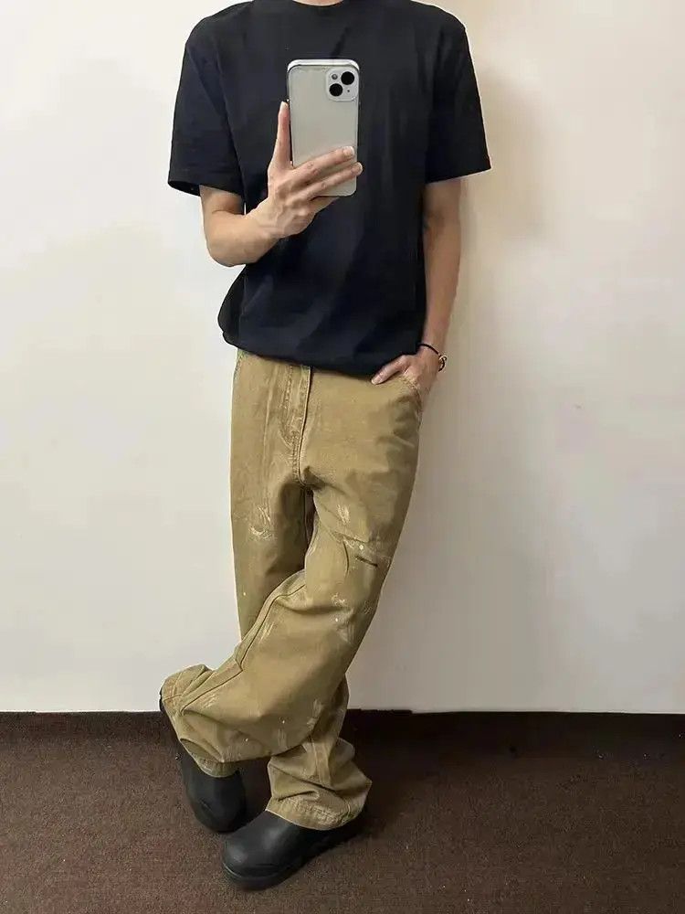 Japanese Brand High street vintage Y2K inked baggy work jeans Size US 30 / EU 46 - 3 Thumbnail