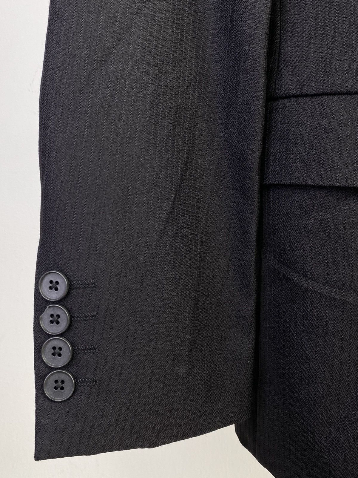 Yohji Yamamoto Vintage 90’s AAR by Yohji Yamamoto Black Pinstripe Blazer Size US M / EU 48-50 / 2 - 8 Thumbnail