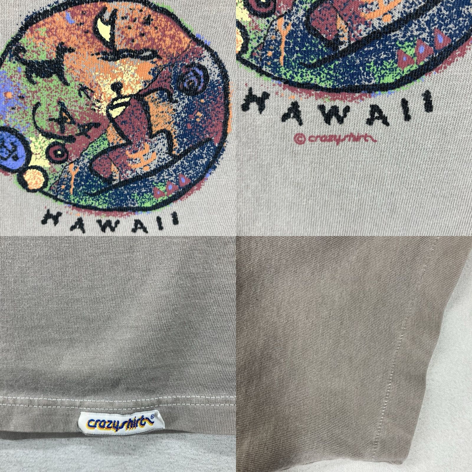 Vintage VINTAGE Crazy Shirts Shirt Men's L T-Shirt 100% Cotton Beige Hawaii Kilo Pōhaku Graphic Print 80s 90s Nautical Art Nature Hawaiian Adventure Time Mens Size US L / EU 52-54 / 3 - 8 Thumbnail