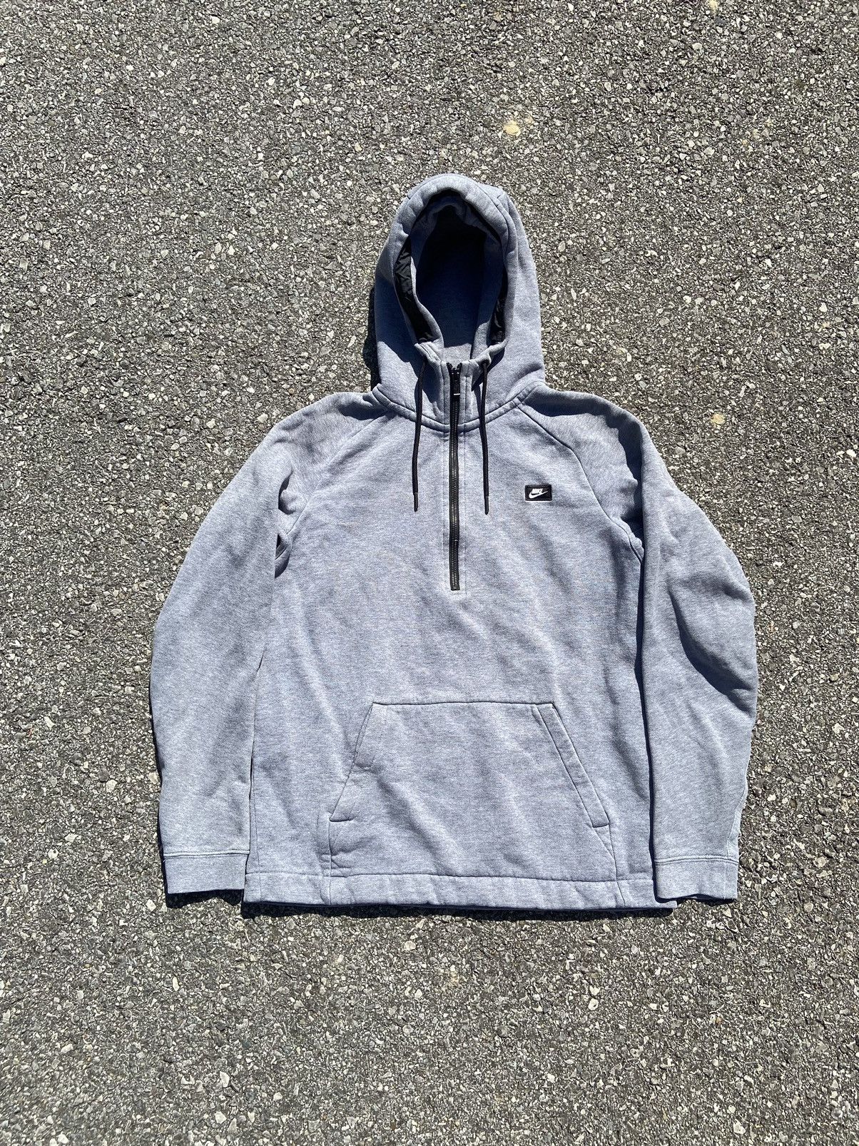 nike half zip hoodie grey