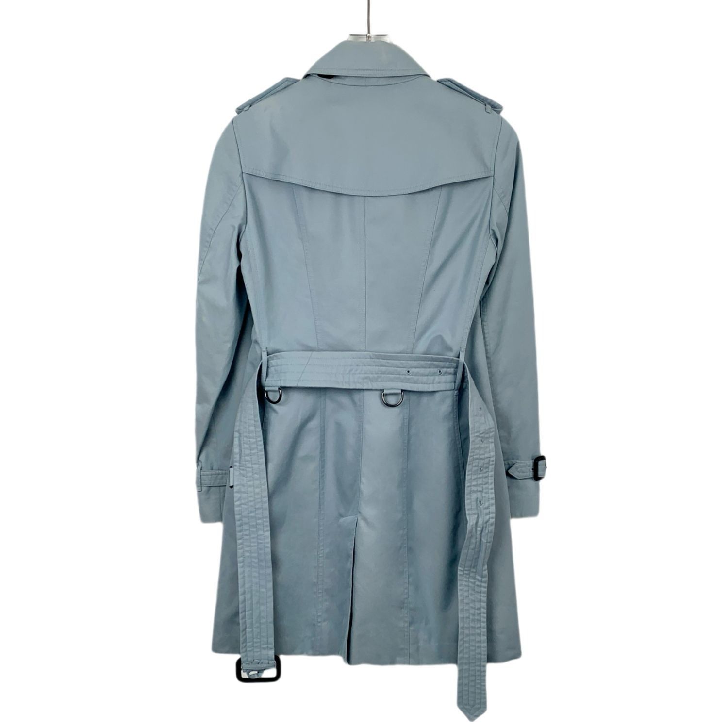 Burberry H9258 Womens Double-Breasted Light Blue Trench Coat With Bel Size S / US 4 / IT 40 - 2 Thumbnail