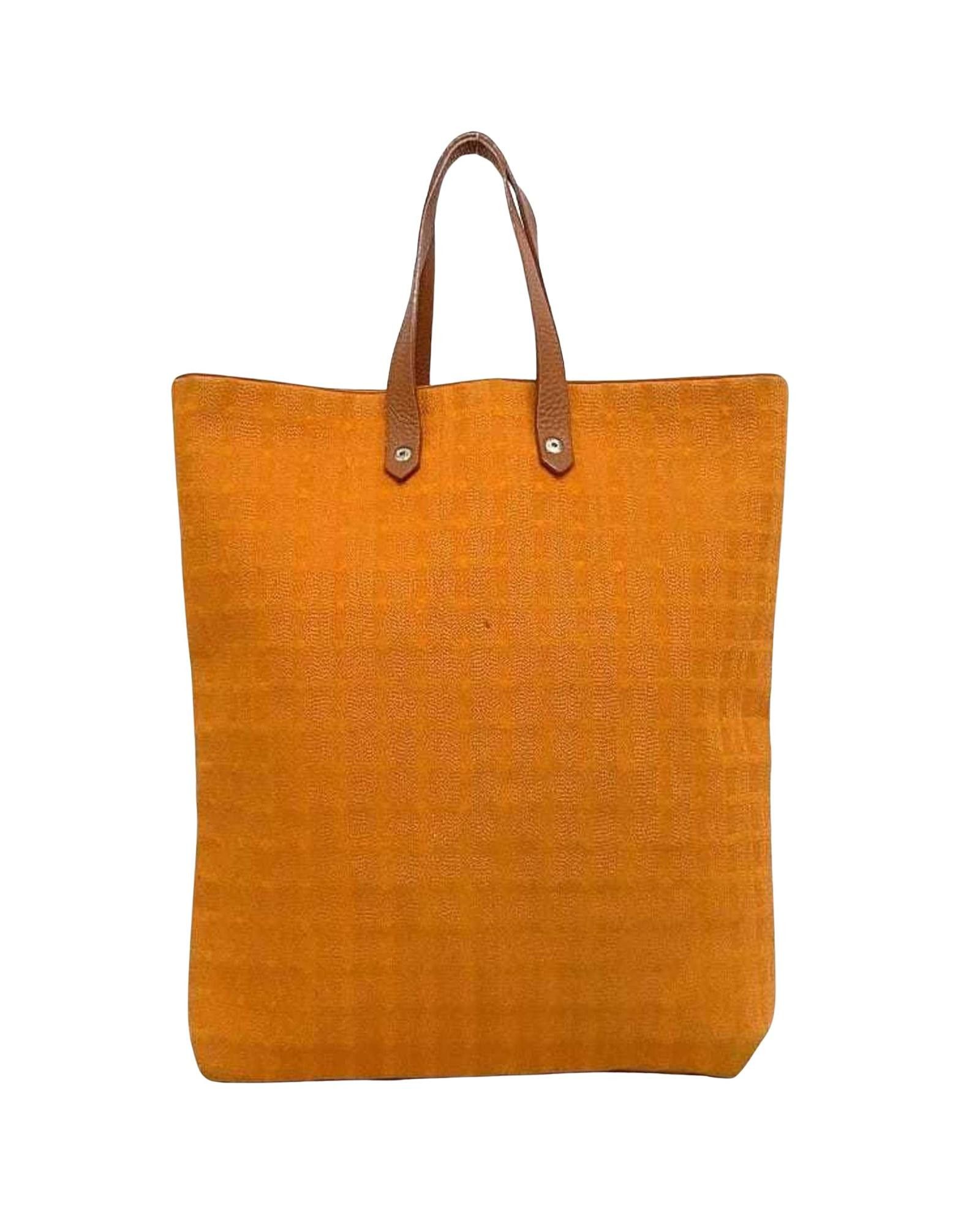 image of Hermes Orange Canvas Tote Bag, Women's