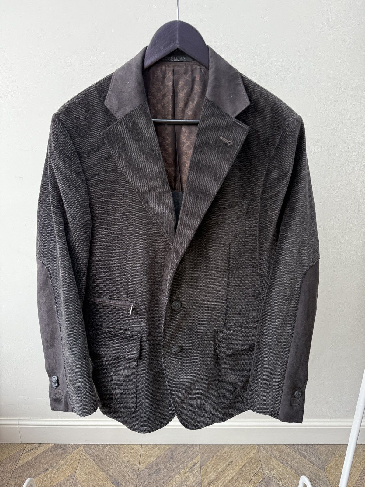 Corneliani Vintage Corneliani ID Blazer Jacket Brown Textured Cotton Size 48R - 1 Thumbnail