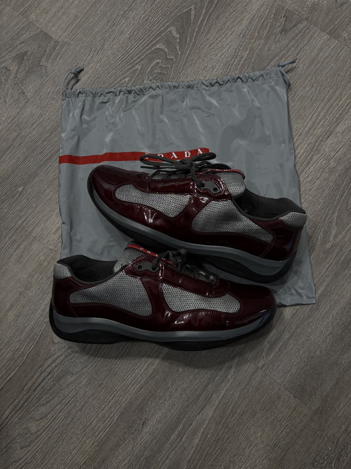 Prada Prada America’s Cup - Burgundy/Grey Size 10UK With Dustbag Size US 11.5 / EU 44-45 - 1 Thumbnail