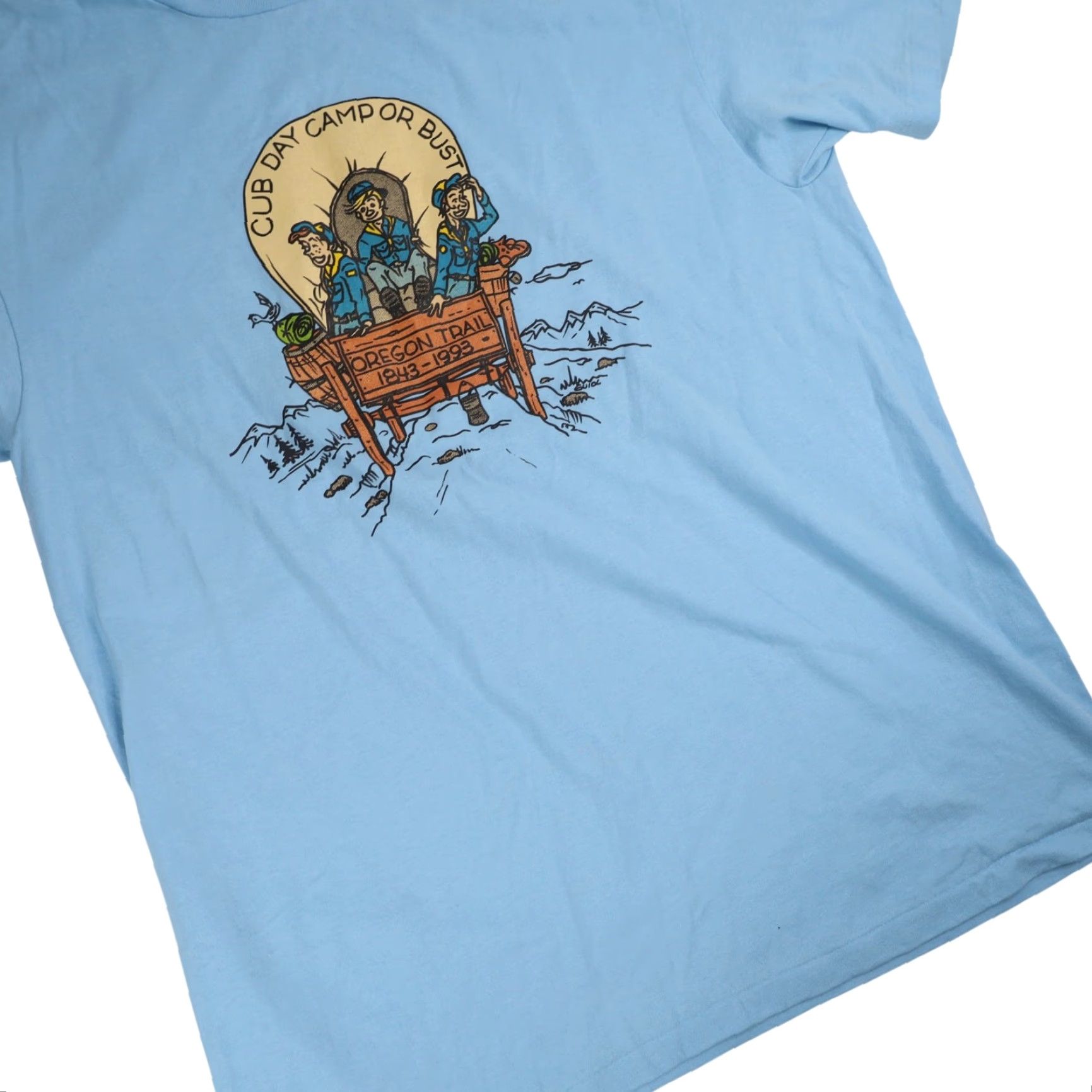 Vintage VINTAGE 1993 Boy Scouts Oregon Trail Mens Large Graphic T Shirt Blue Size US L / EU 52-54 / 3 - 3 Thumbnail