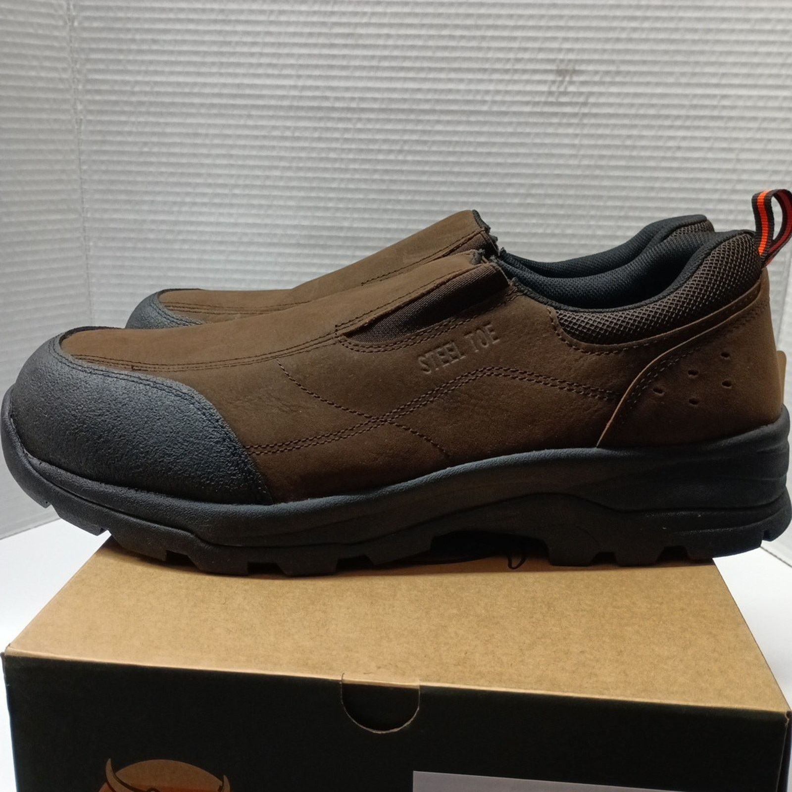 Other BRAHMA Work Shoes Brown Steel Toe Slip-On Men's Size 13 Wide Size US 13 / EU 46 - 3 Thumbnail