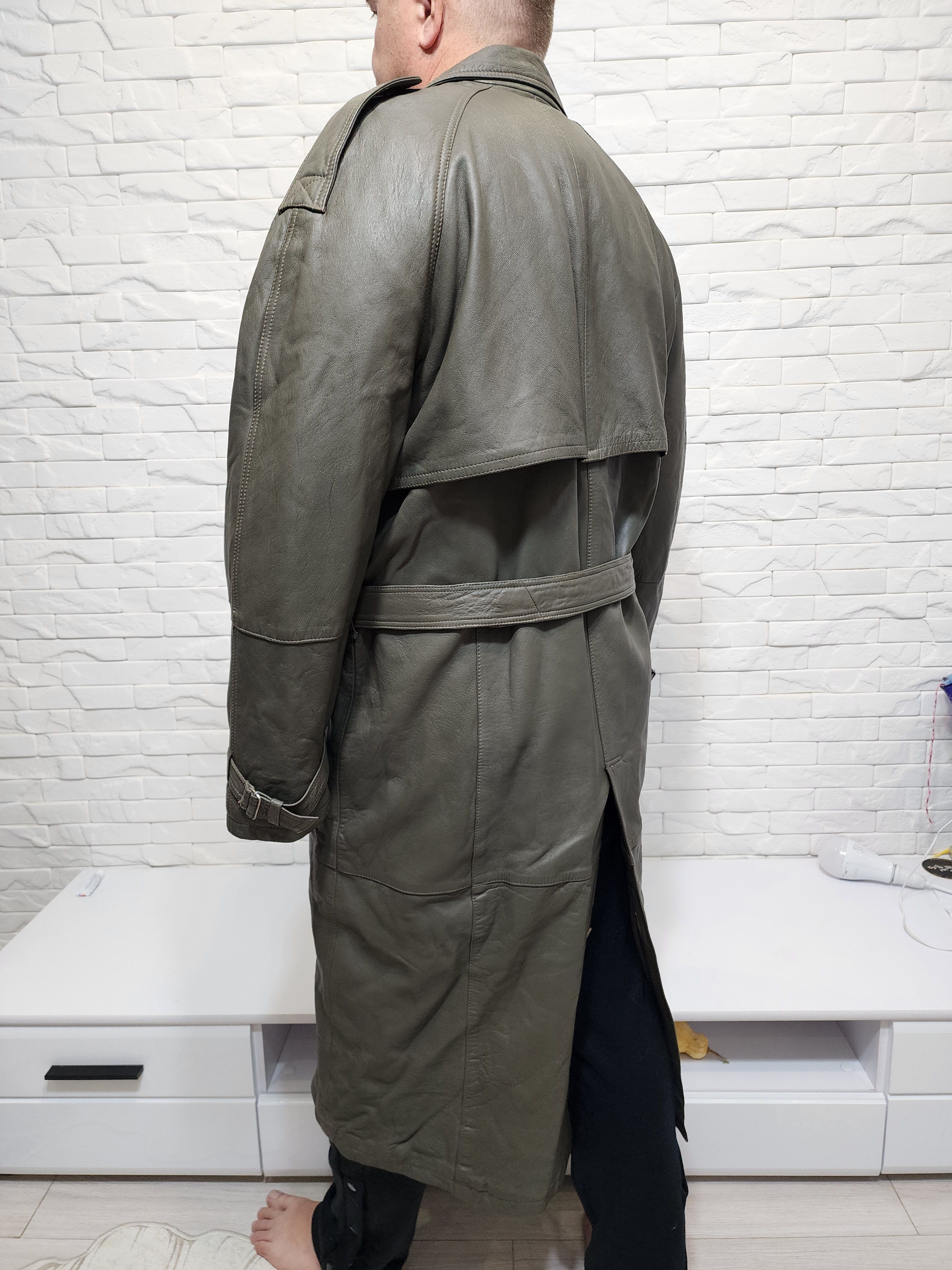 Genuine Leather Geen Genuine Leather Men's Coat with Belt Size US L / EU 52-54 / 3 - 6 Thumbnail