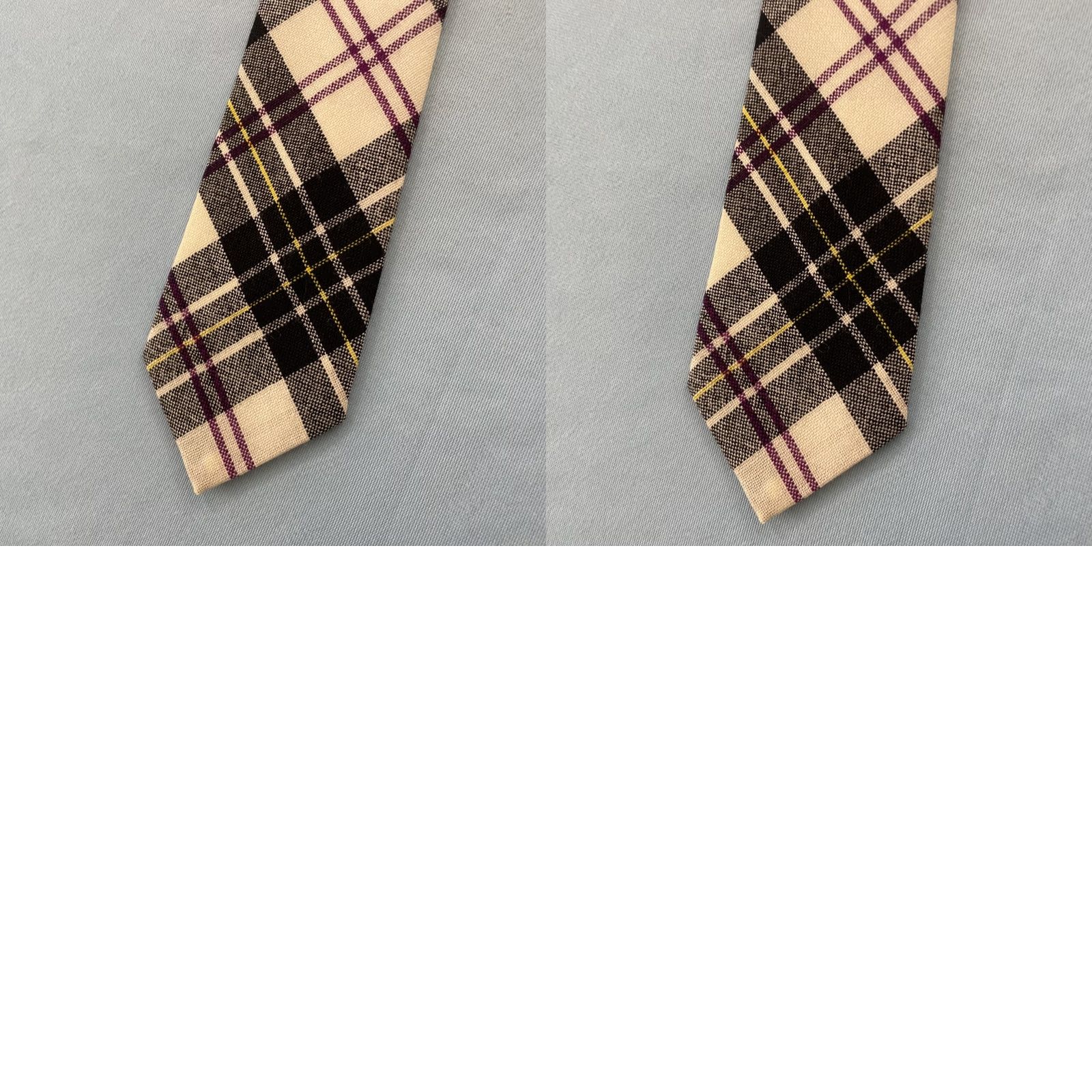 Vintage VINTAGE Macpherson Scotland 100% New Wool Cloth Tie Plaid Purple Blue Necktie 3x54 EUC | Designer | Mens Size ONE SIZE - 11 Thumbnail