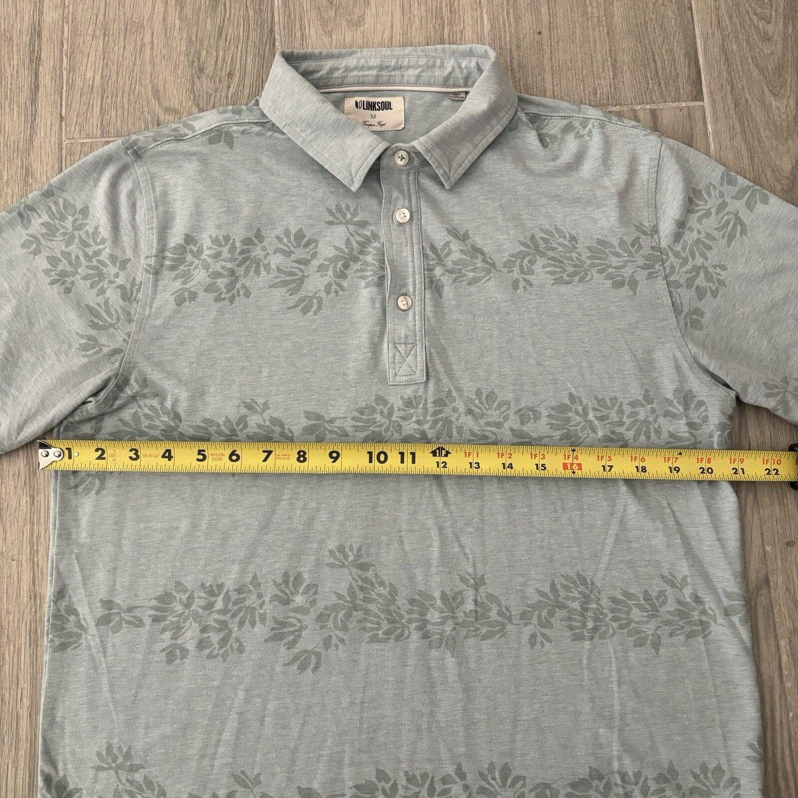 Other Linksoul Mens Medium Tempus Fugit Polyester Floral Golf Polo Size US M / EU 48-50 / 2 - 7 Thumbnail