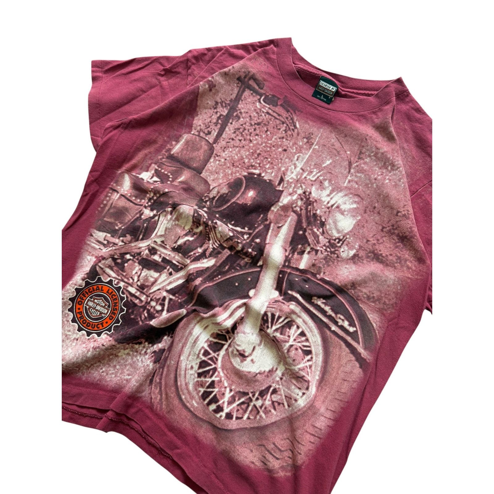 Vintage Vintage HD Maroon Licensed Motorcycle Photo Tee Size US XL / EU 56 / 4 - 2 Thumbnail