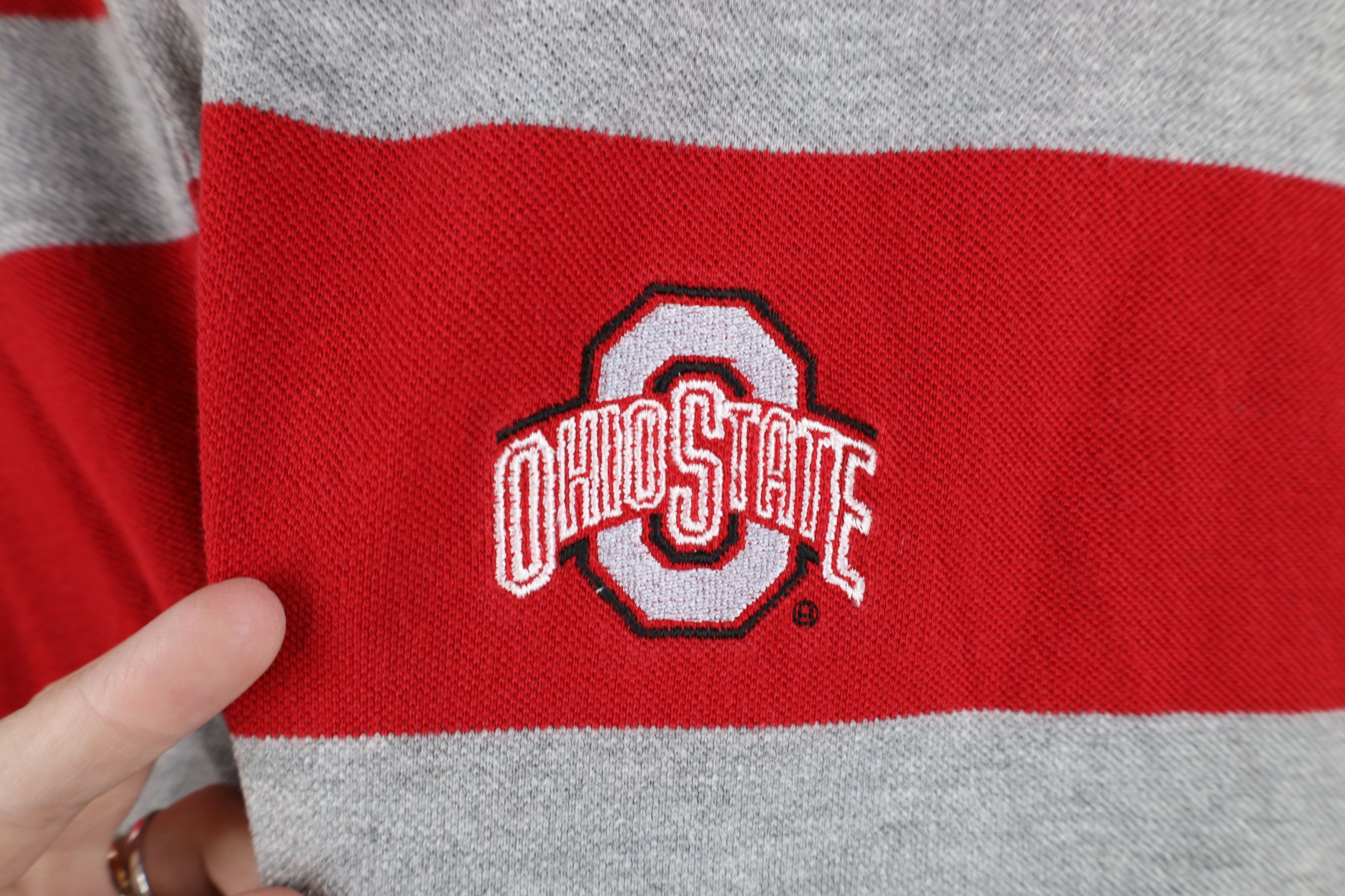 Vintage Vintage 90s Ohio State University Striped Rugby Polo Shirt Size US XL / EU 56 / 4 - 4 Thumbnail