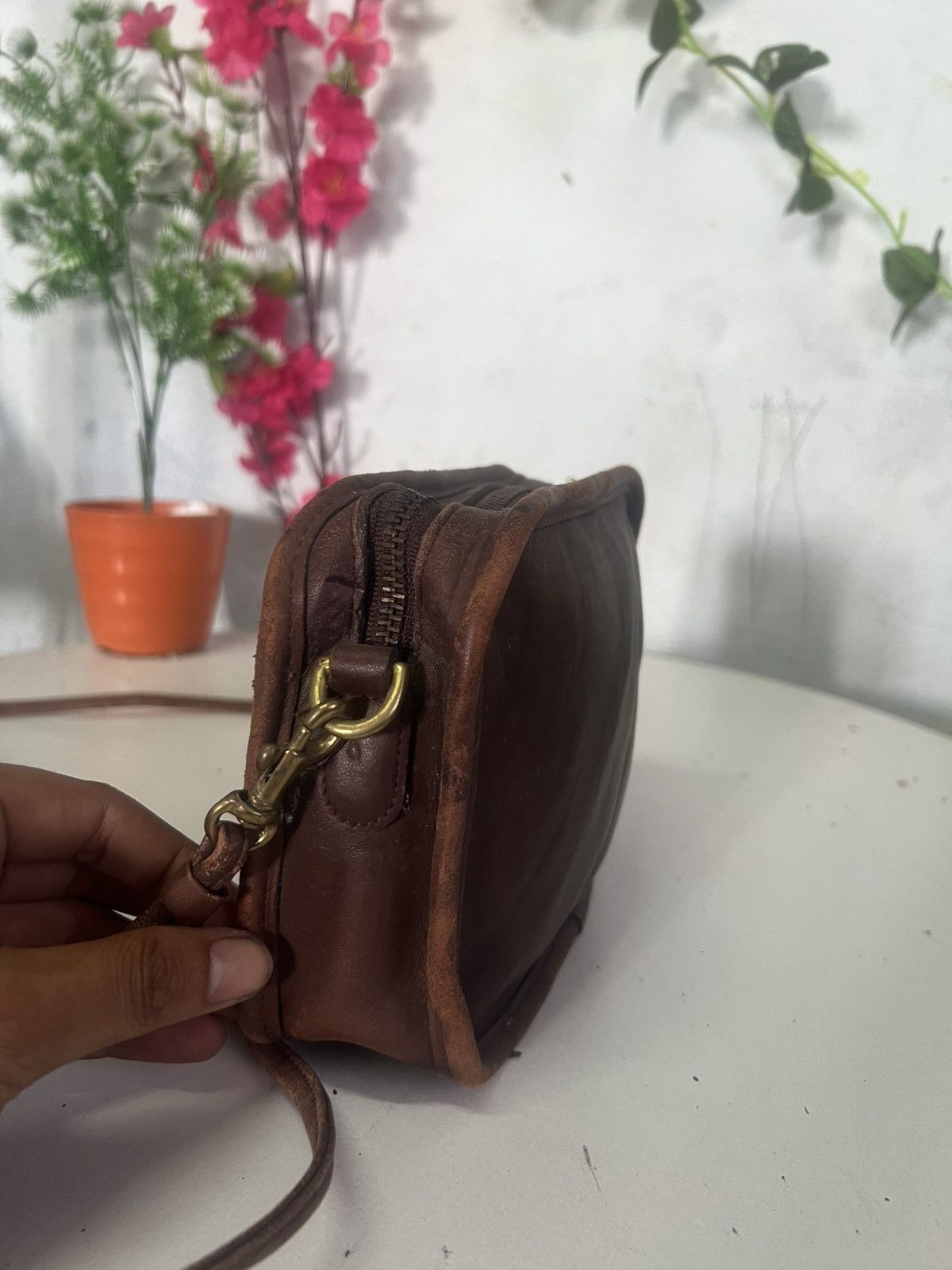 Coach × Vintage Vintage Milk Chocolate Coach Leather Shoulder Size ONE SIZE - 4 Thumbnail