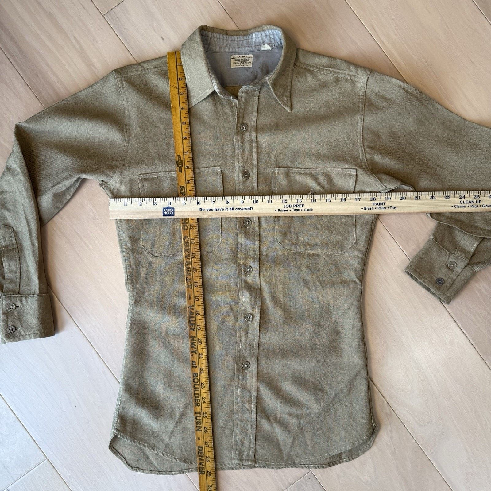 Vintage Vintage Regulation Military Wool Shirt M Khaki 60s Button Up Size US M / EU 48-50 / 2 - 3 Thumbnail