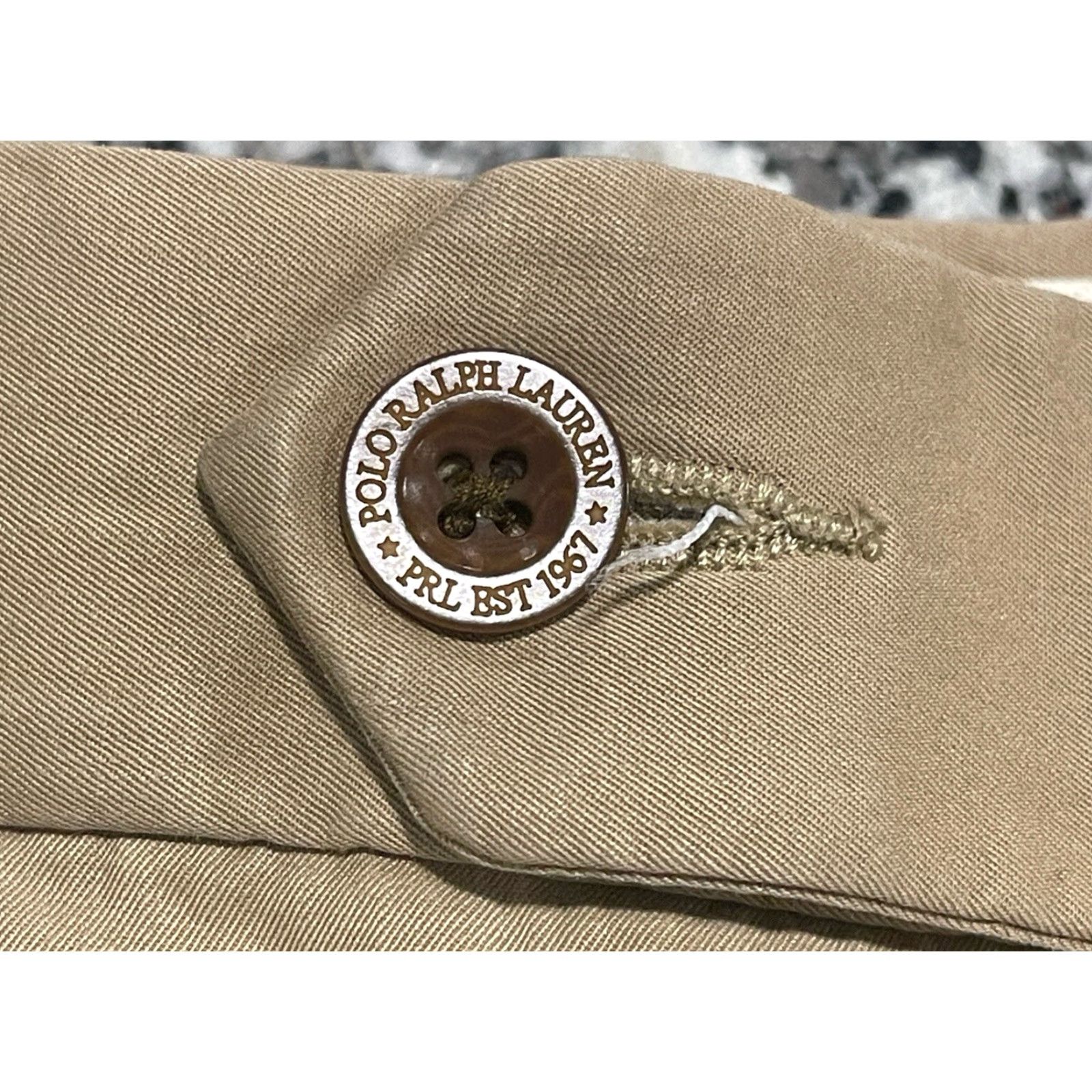 Polo Ralph Lauren VINTAGE Polo Ralph Lauren Pants Mens 36X33 Silk Blend Beige Flat Front Straight Leg Chino Trousers Size US M / EU 48-50 / 2 - 3 Thumbnail