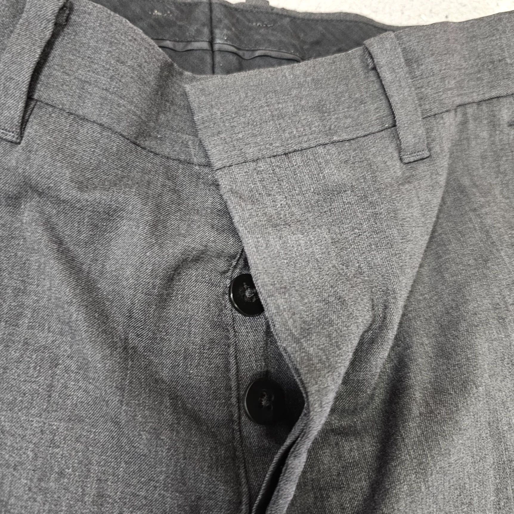 Allsaints AllSaints Heliot Trouser Dress Pants Mens 30x25 Gray Slim Fit Stretch Business Fractioned Front Flat Front Pockets Tapered Leg Size US 30 / EU 46 - 4 Thumbnail