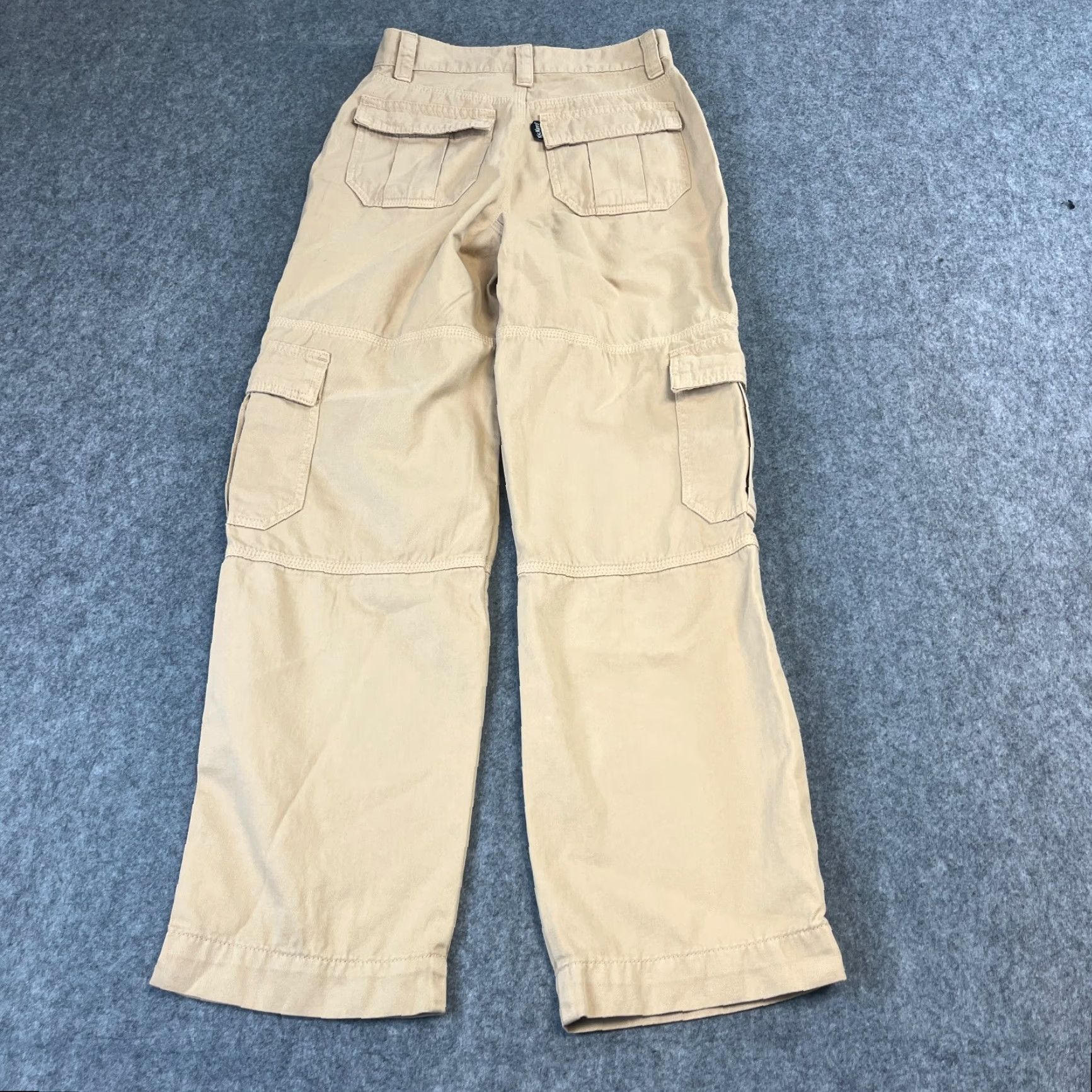 Kickers VINTAGE Kickers Womens Cargo Jeans Straight 27 30 UK 8 Beige Denim 5-Pocket Design Jeans Womens Size 30" / US 8 / IT 44 - 2 Thumbnail