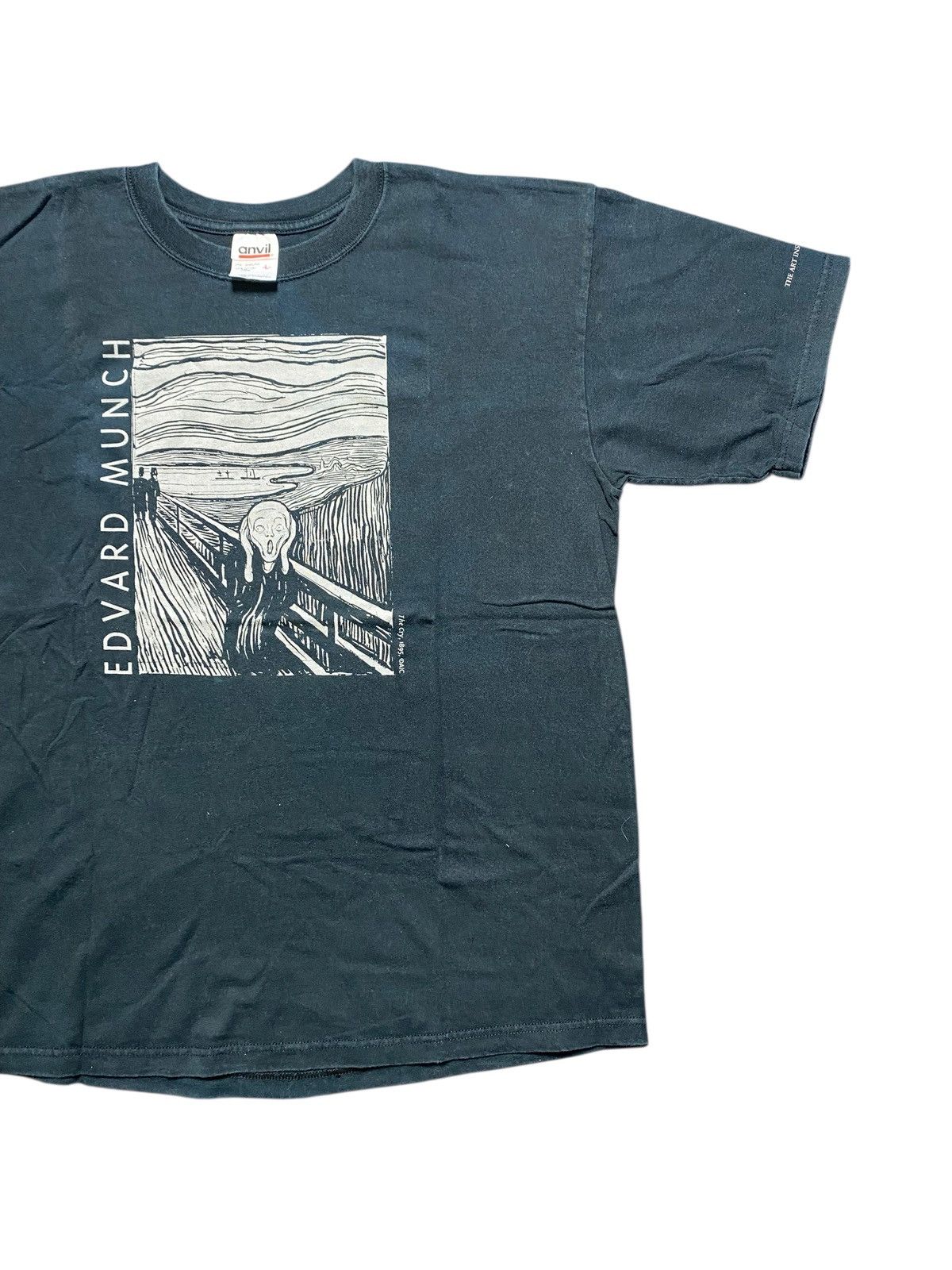 Vintage VINTAGE 90’s EDVARD MUNCH THE SCREAM ART ANVIL TSHIRT Size US L / EU 52-54 / 3 - 4 Thumbnail