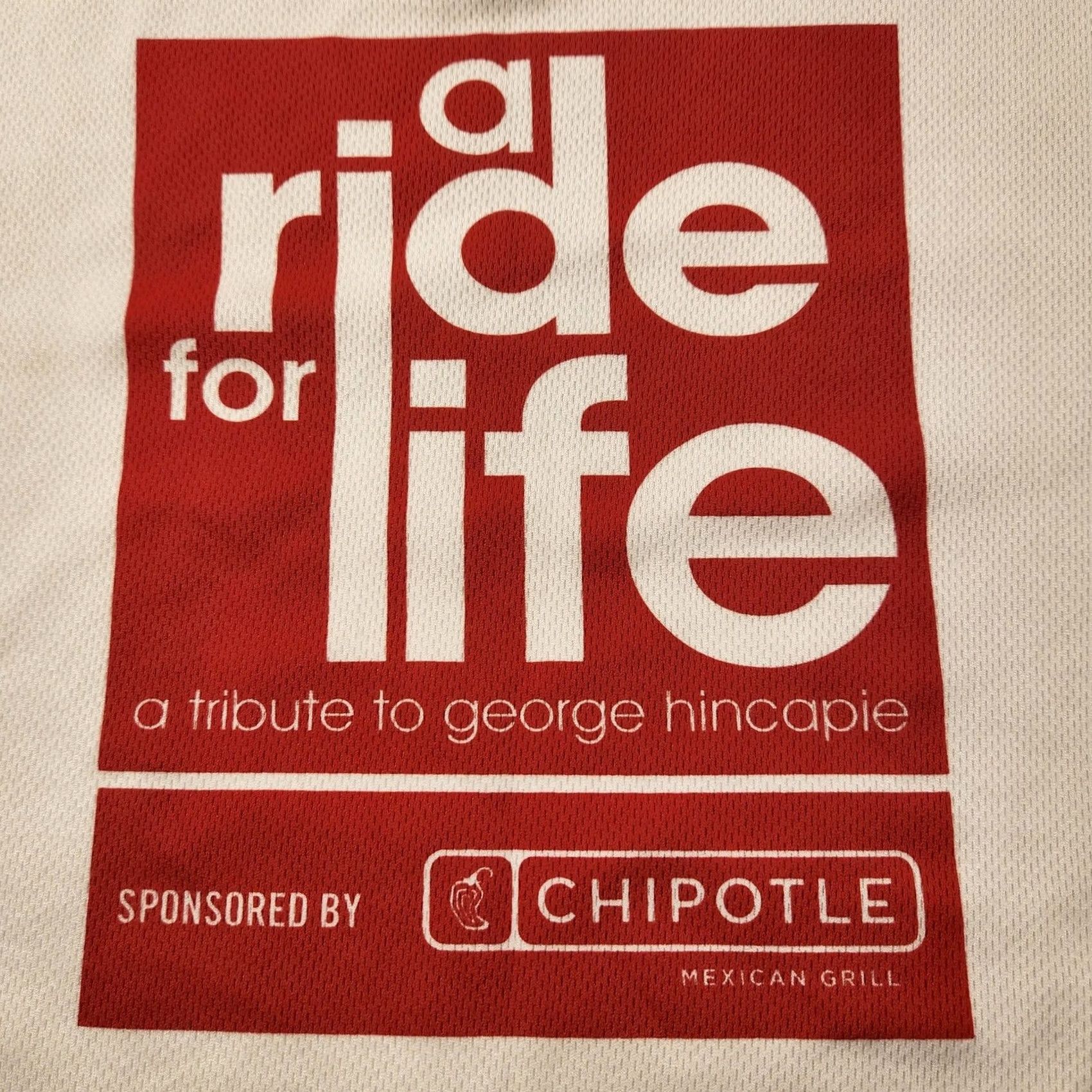 George A Ride For Life Shirt Mens Medium White Red Cycling Jersey George Hincapie Size US M / EU 48-50 / 2 - 3 Thumbnail
