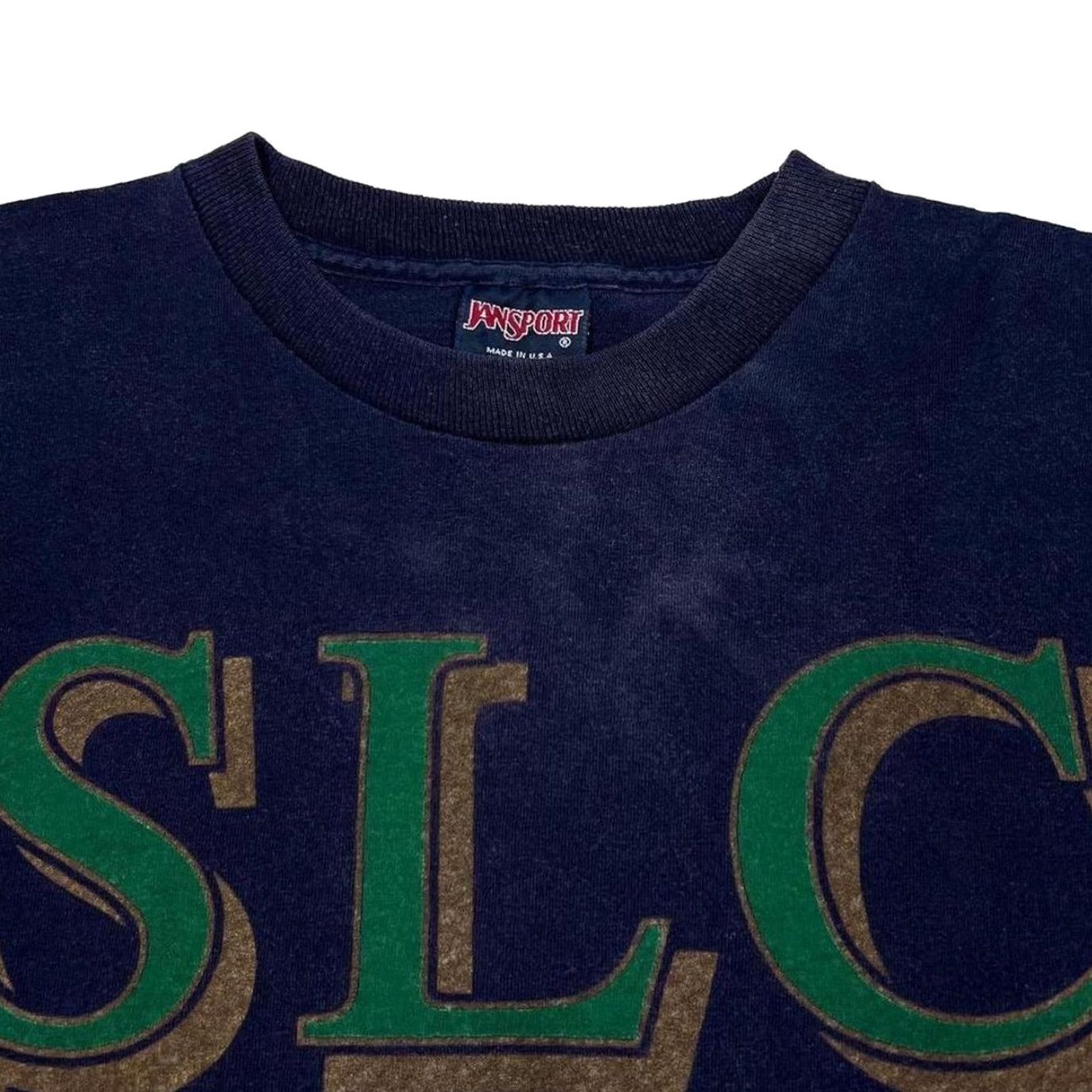 Jansport VINTAGE Jansport Saint Leo College “Monarchs” Souvenir Navy Blue T-Shirt Large Size US L / EU 52-54 / 3 - 6 Thumbnail