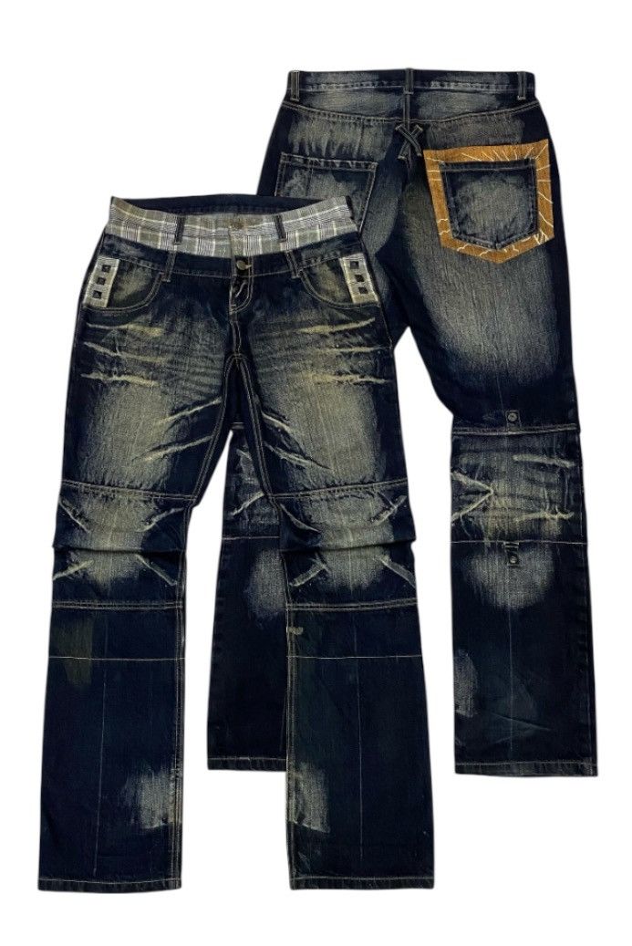 PPFM PPFM Double Waist Mud Wash Denim Pants Size US 32 / EU 48 - 1 Thumbnail