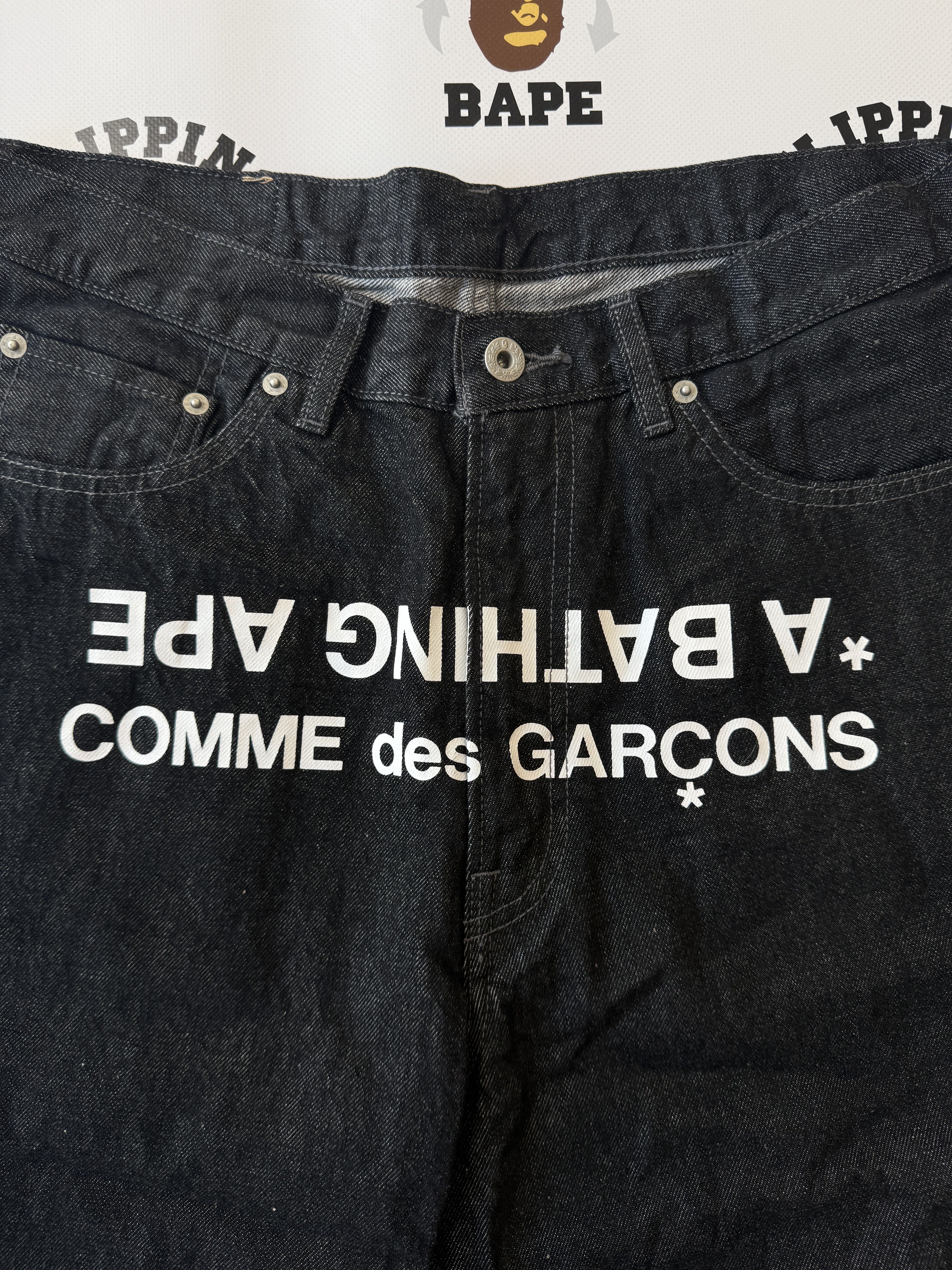 Bape × Comme des Garcons BAPE CDG OSAKA RELAXED FIT DENIM SHORTS (2026) Size US 34 / EU 50 - 2 Thumbnail