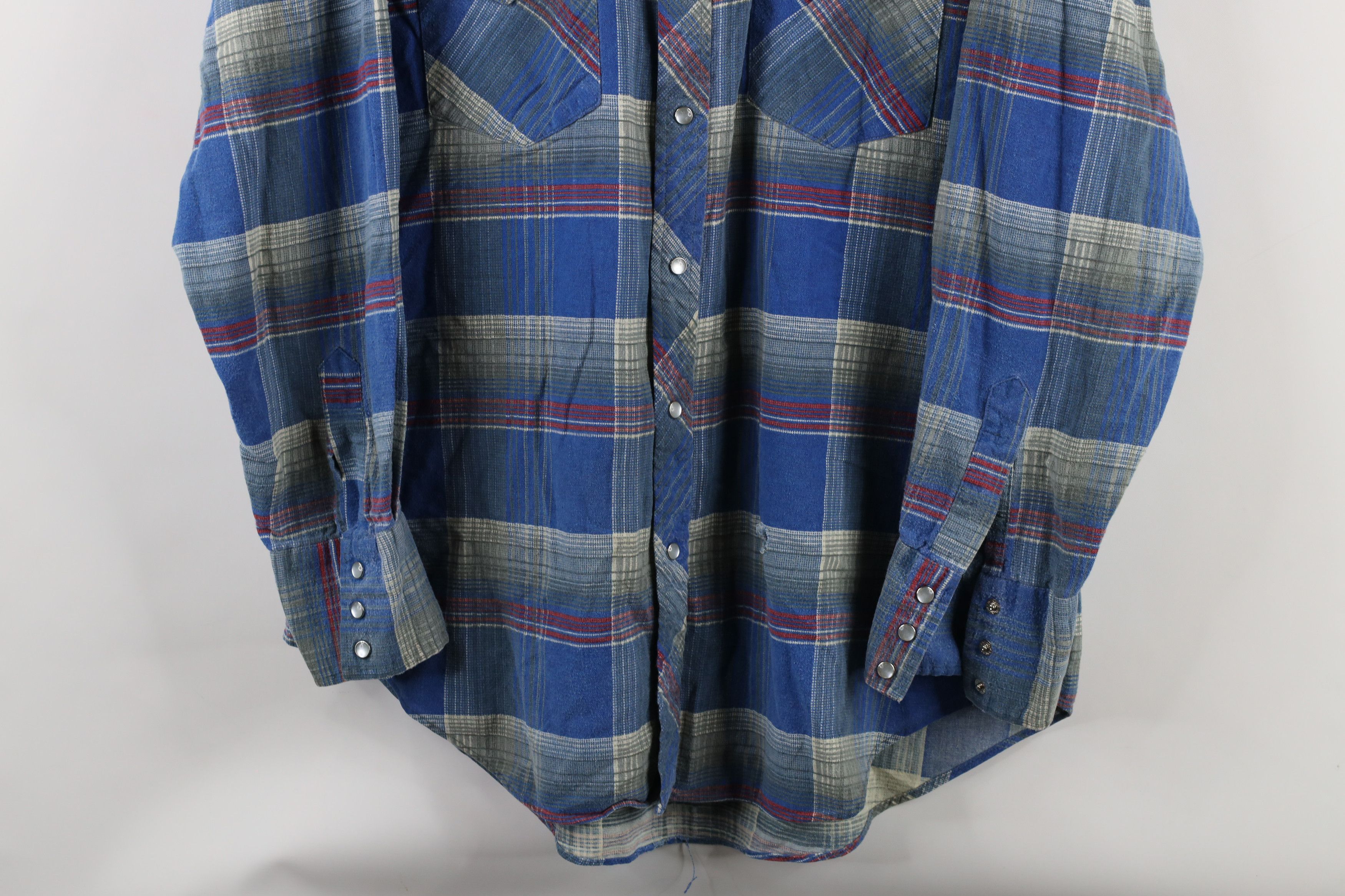 Vintage Vintage 70s Streetwear Western Flannel Snap Button Shirt Size US L / EU 52-54 / 3 - 3 Thumbnail