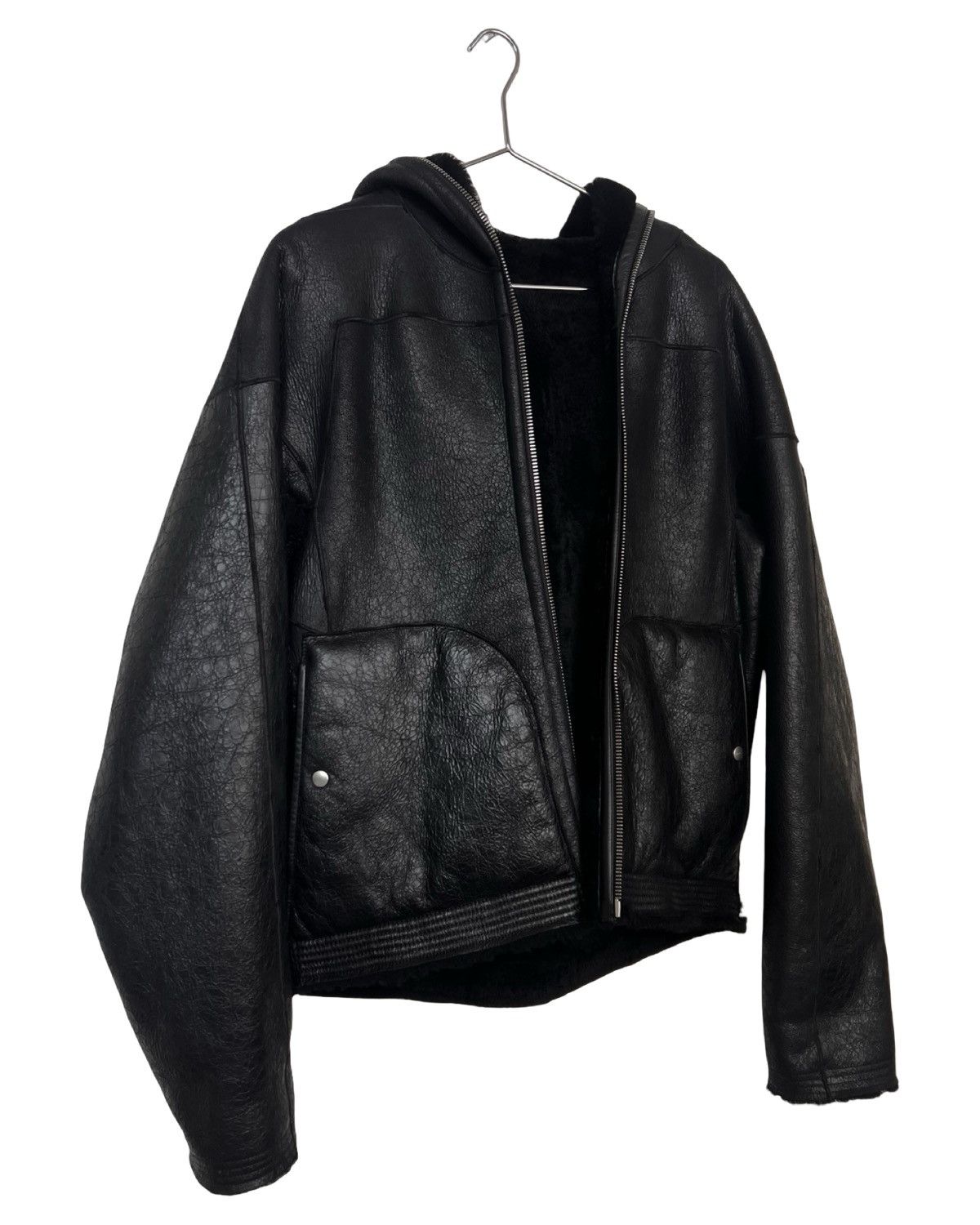 Rick Owens Rick owens leather / shearling reversible hoodie Size US S / EU 44-46 / 1 - 10 Thumbnail