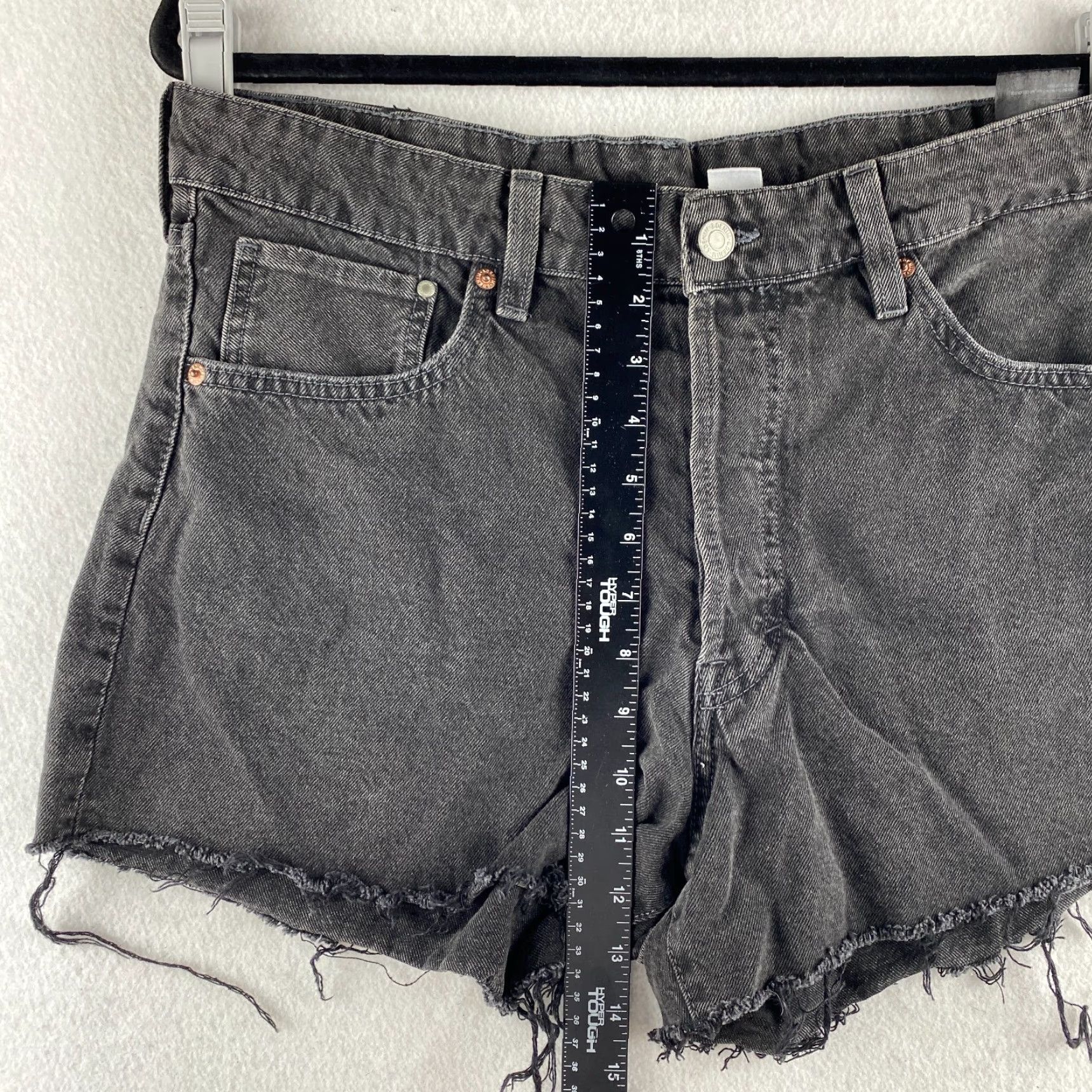 Denime & Denim High Waist Shorts Womens 12 Black Dark Wash Vintage Style Casual Shorts Regular Women Black 12 Denim & Denim Size 34" / US 12 / IT 48 - 4 Thumbnail