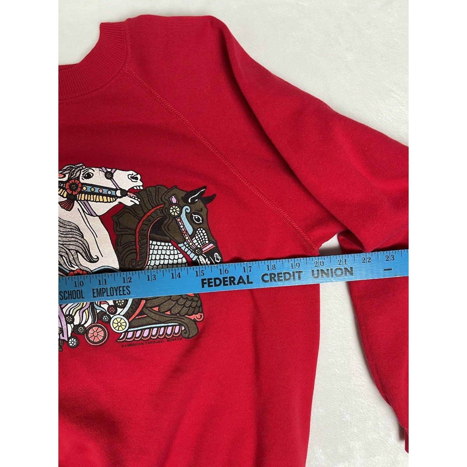 Hanes Vintage American Carousel Museum Raglan Sweatshirt 80's Hors Size L / US 10 / IT 46 - 6 Thumbnail