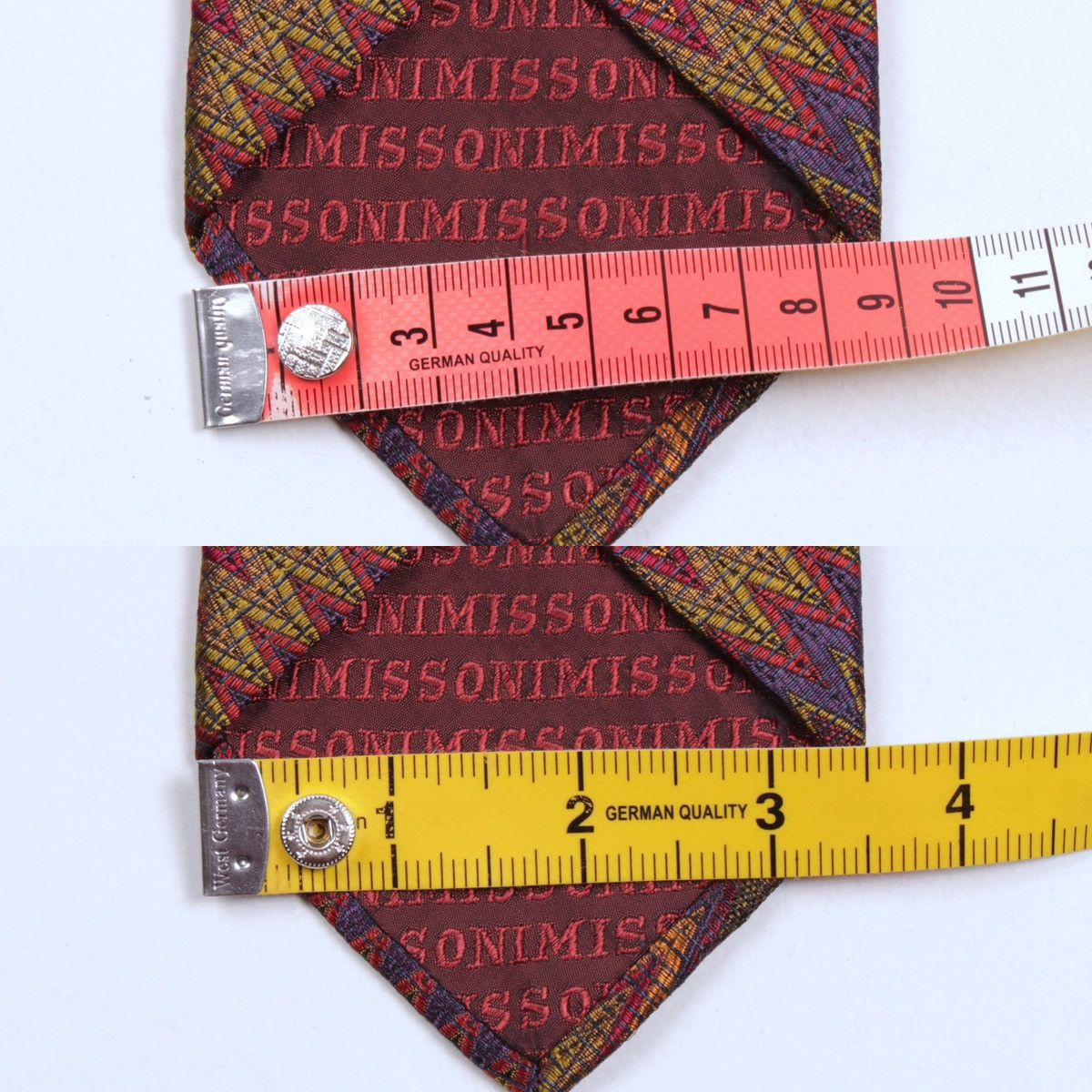 Designer × Missoni × Vintage MISSONI Cravatte Vintage Geometric Zig Zag Chevron Silk Tie Size ONE SIZE - 13 Thumbnail