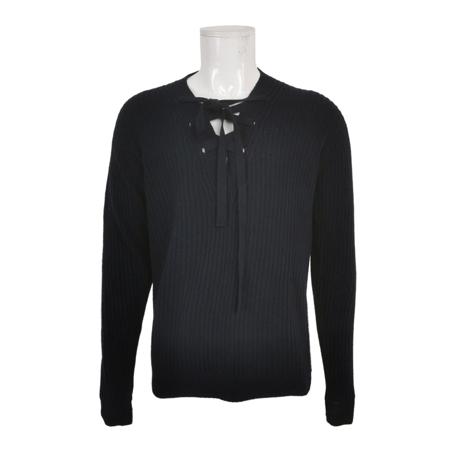 Prada Prada Wool Ribbed Lace-Up Sweater XS Size US S / EU 44-46 / 1 - 1 Thumbnail