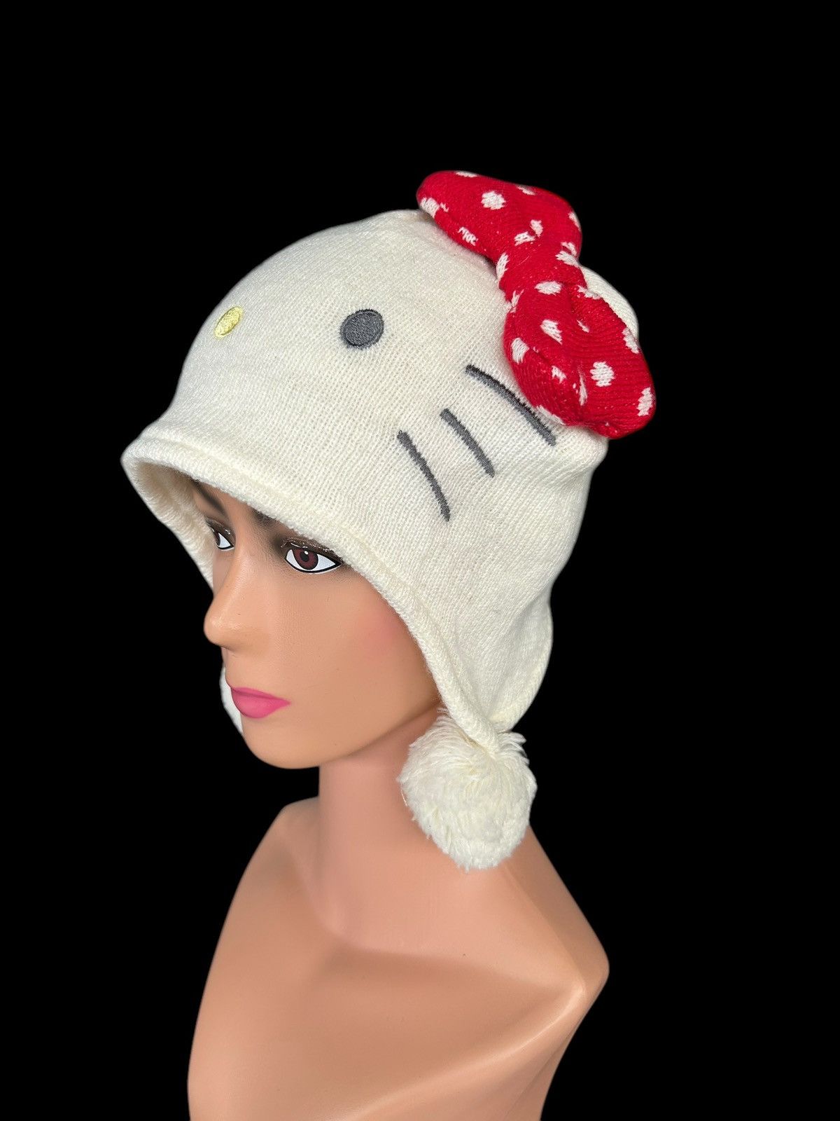 Anime × Japanese Brand Hello Kitty Bunny Beanie Hats Rare ☠️☠️ Size ONE SIZE - 3 Thumbnail