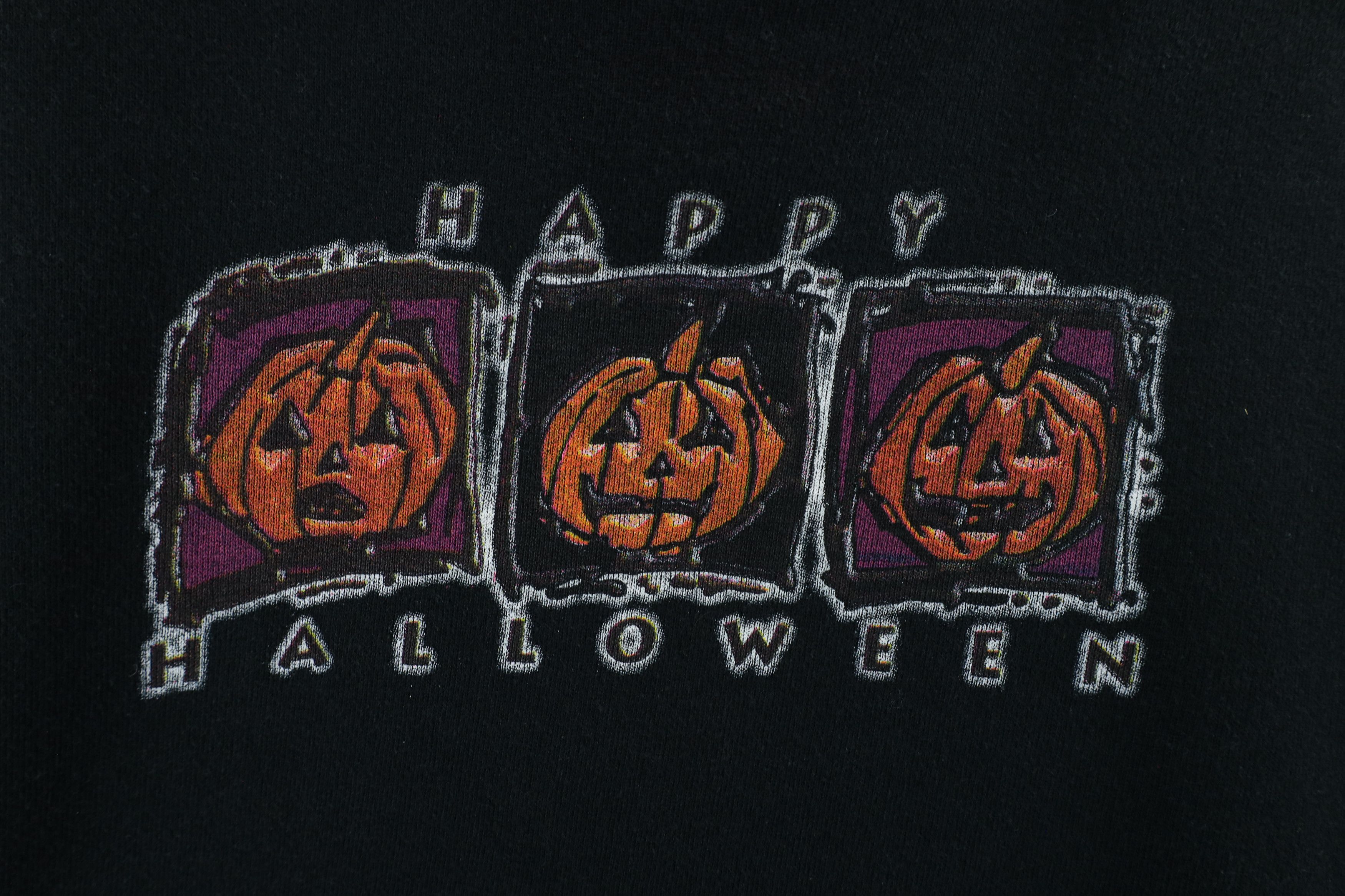 Vintage Vintage 90s Streetwear Halloween Pumpkin Sweatshirt USA Size L / US 10 / IT 46 - 4 Thumbnail